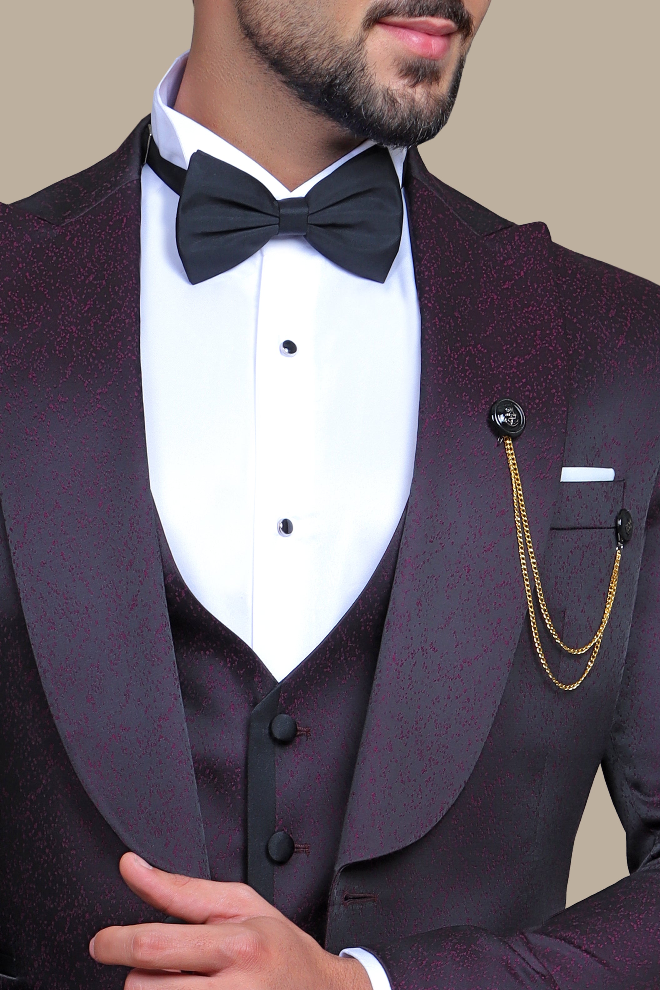 Purple 3-Piece Tuxedo with FV Pattern