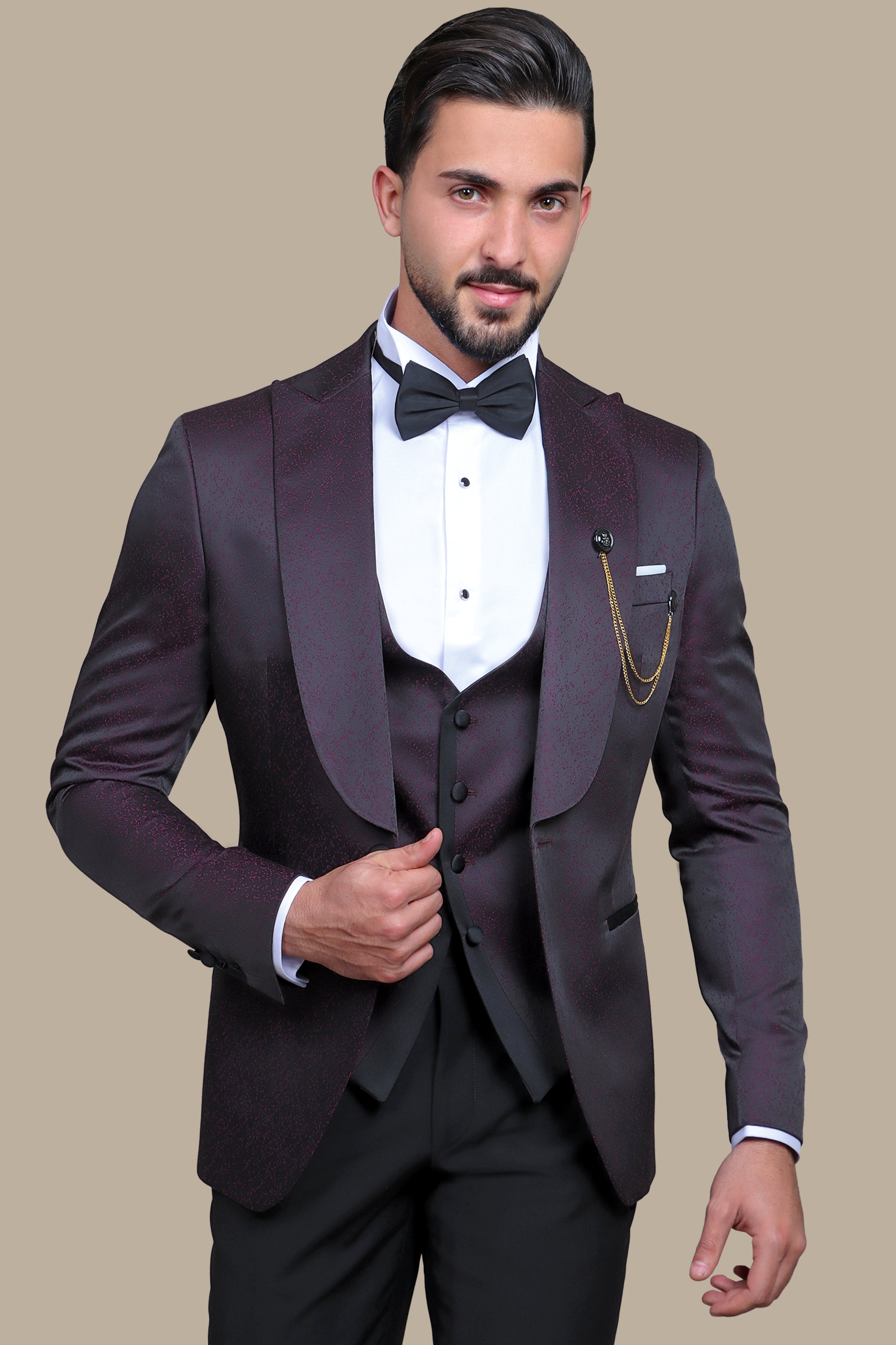 Purple 3-Piece Tuxedo with FV Pattern