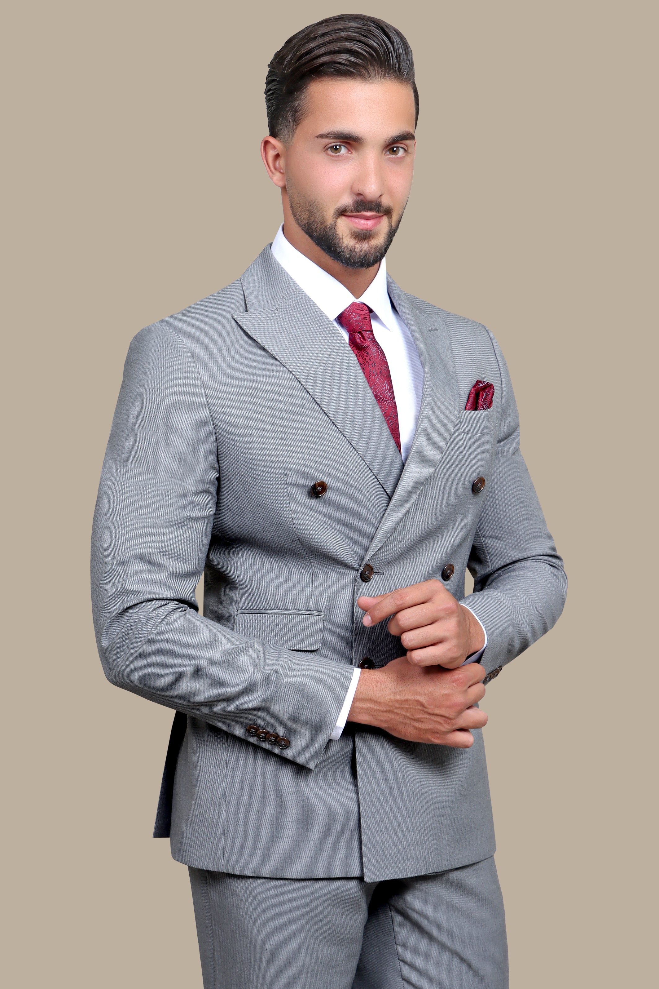 Suit Double Breasted Oxford | Grey