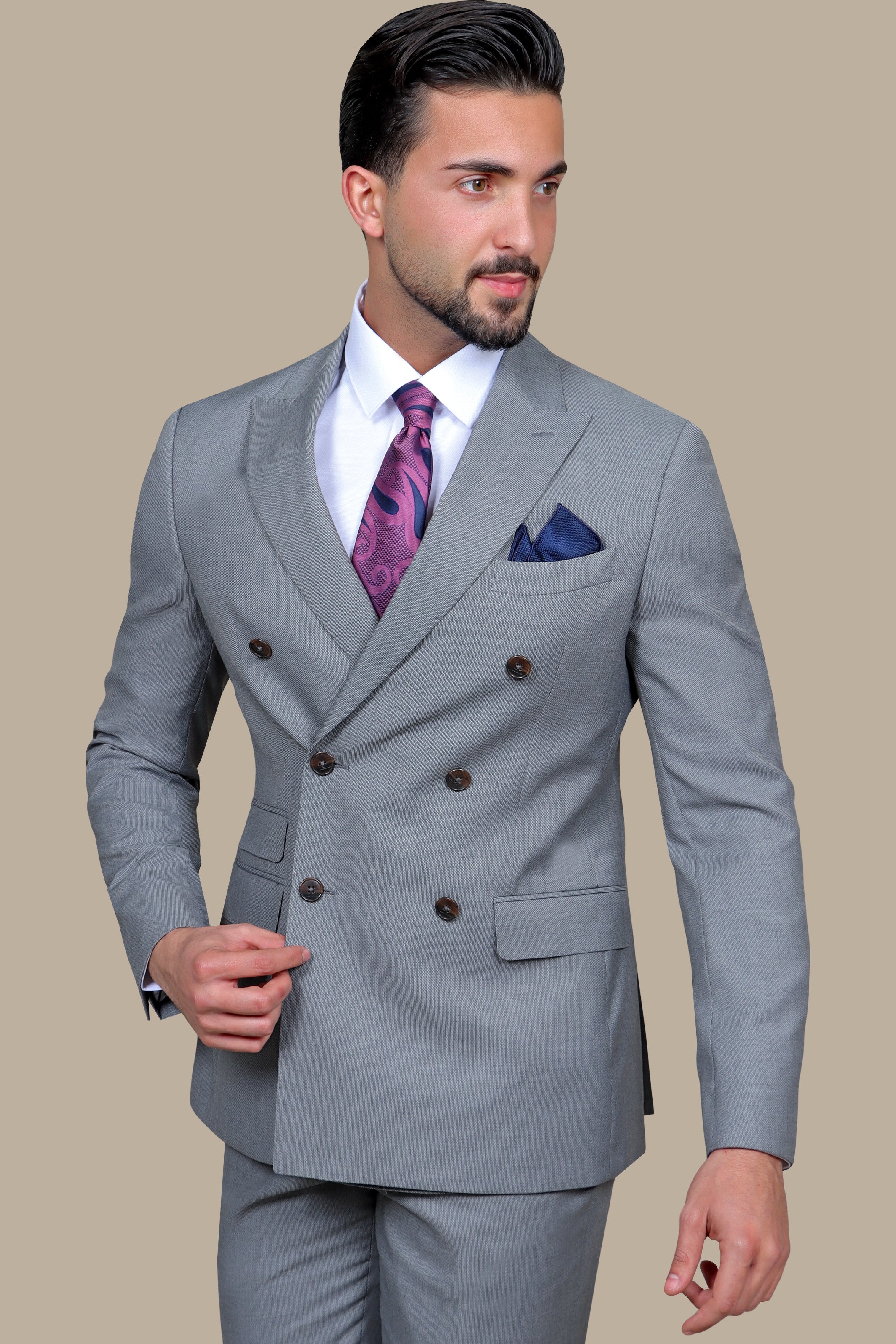 Suit Double Breasted Oxford | Grey