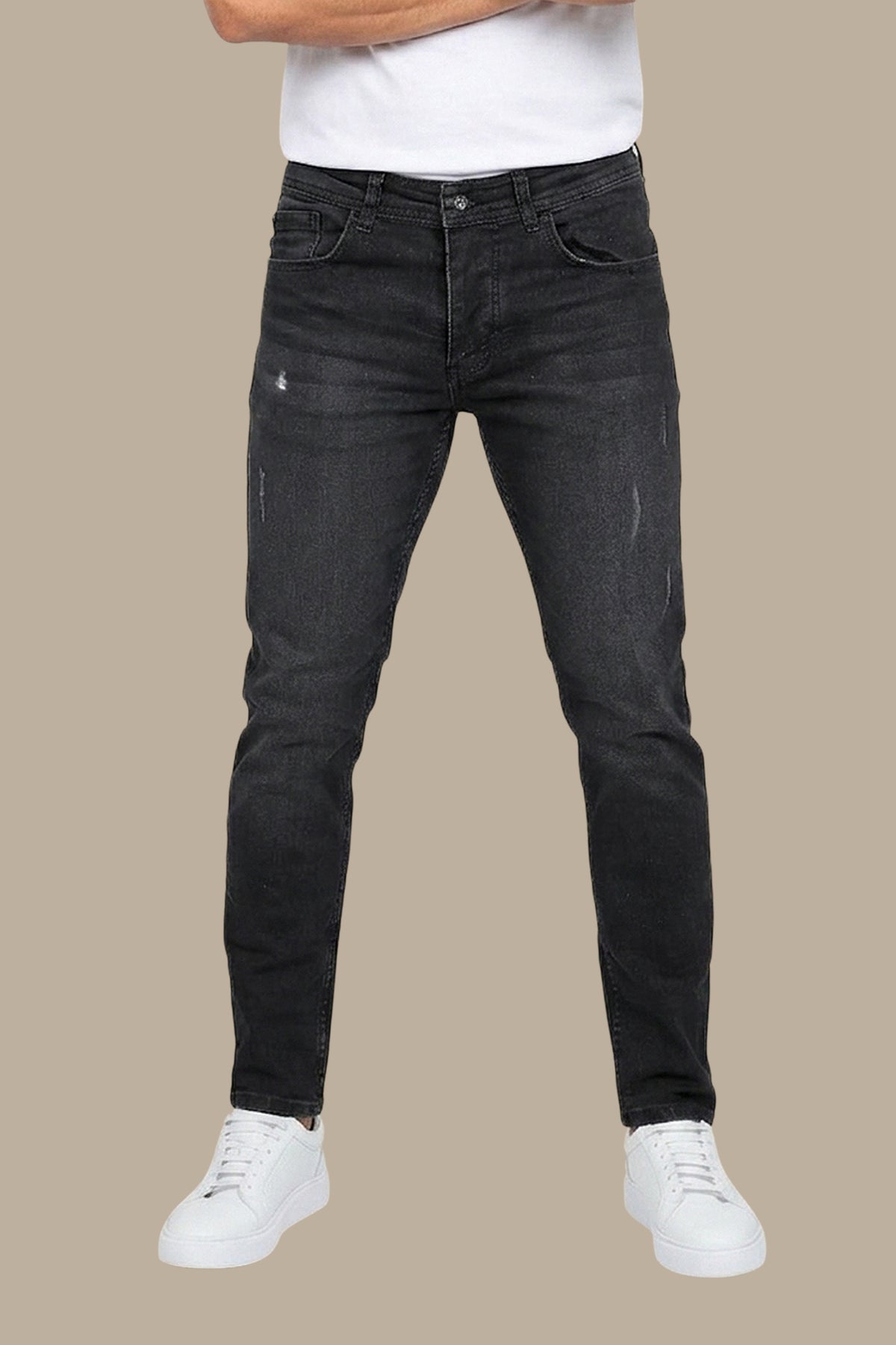 Jet Black Slim Fit Tie-Dye Jeans