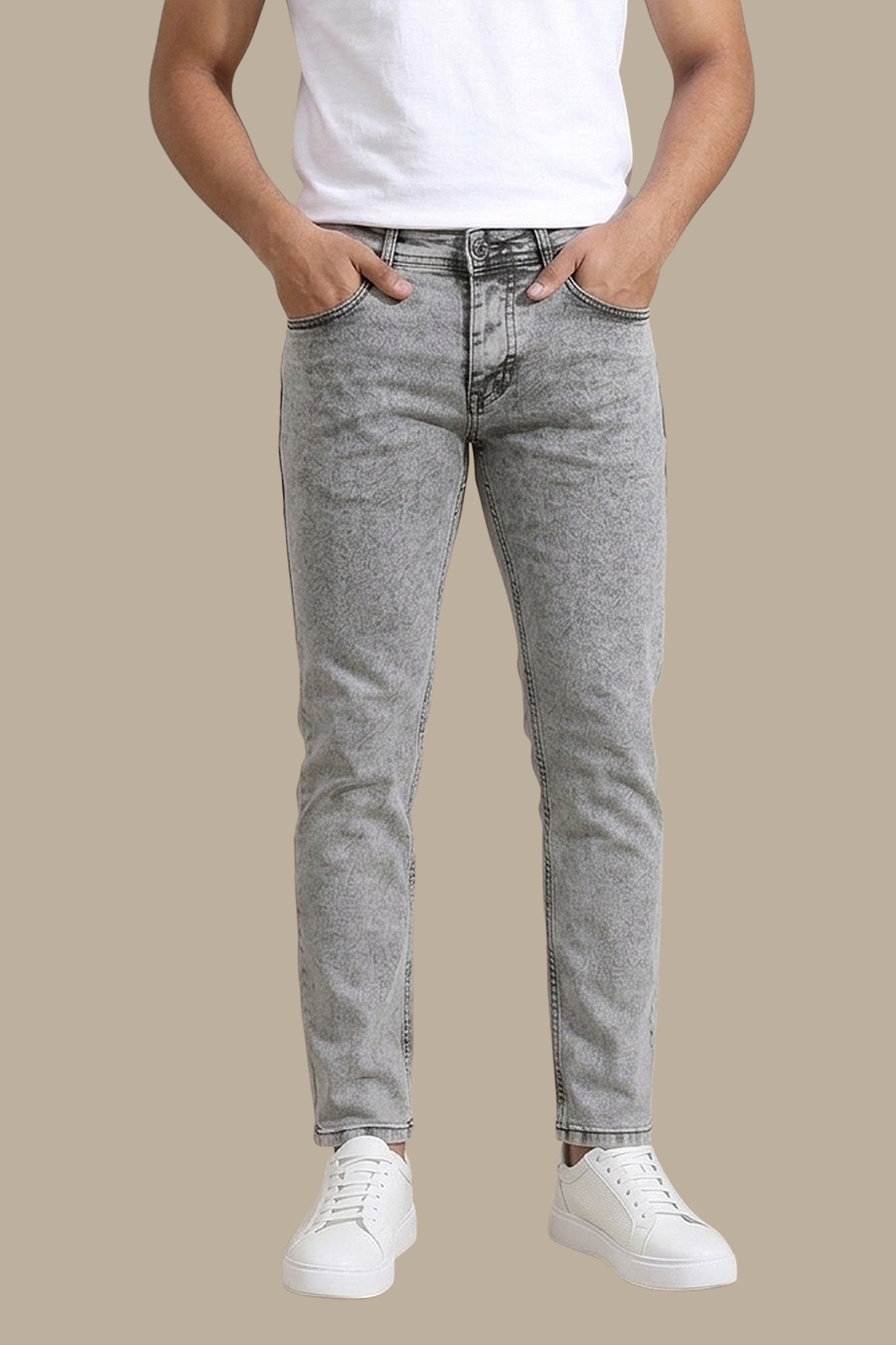 Jeans Délavé Slim Fit Grey