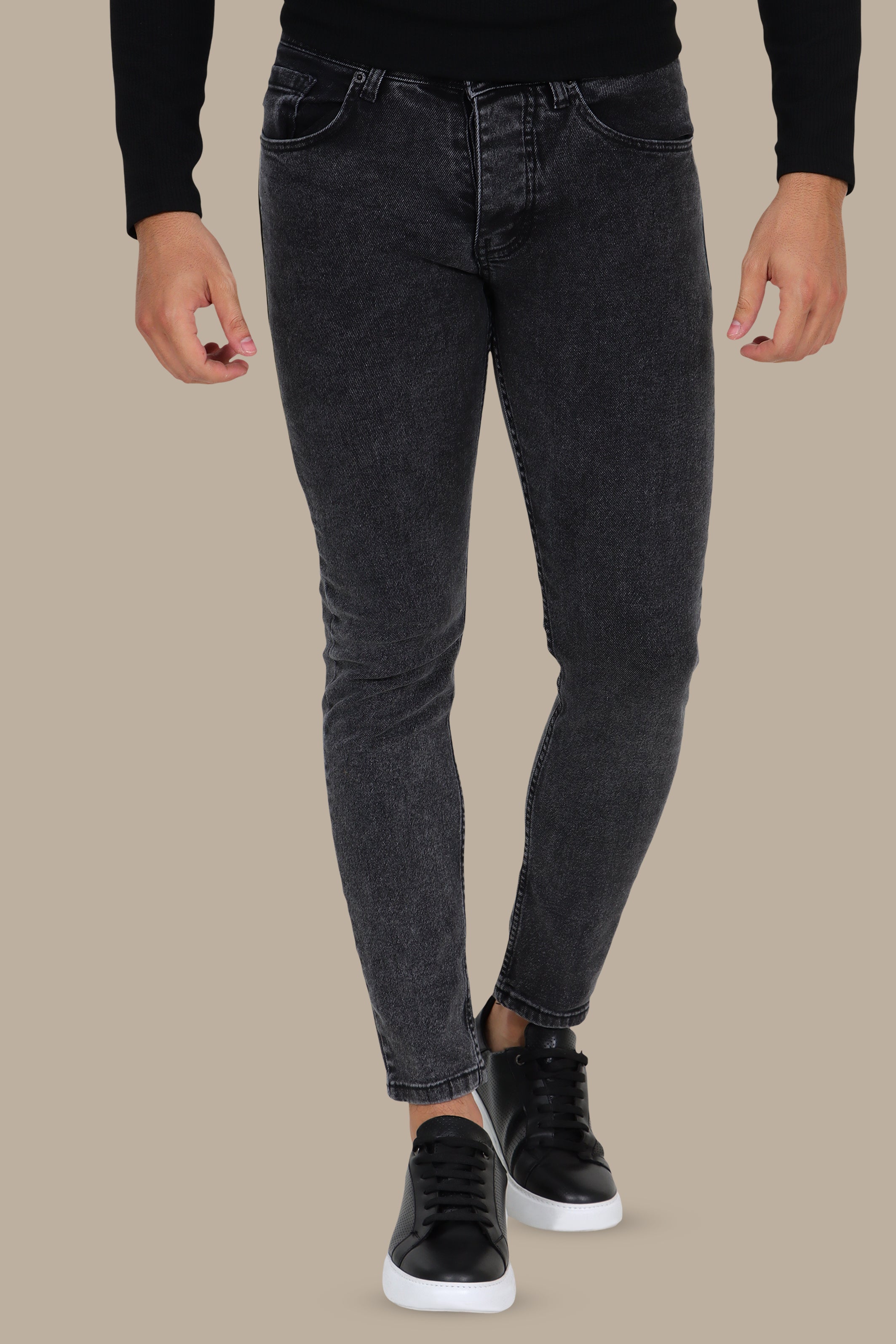Dark Grey Délavé Slim Jeans