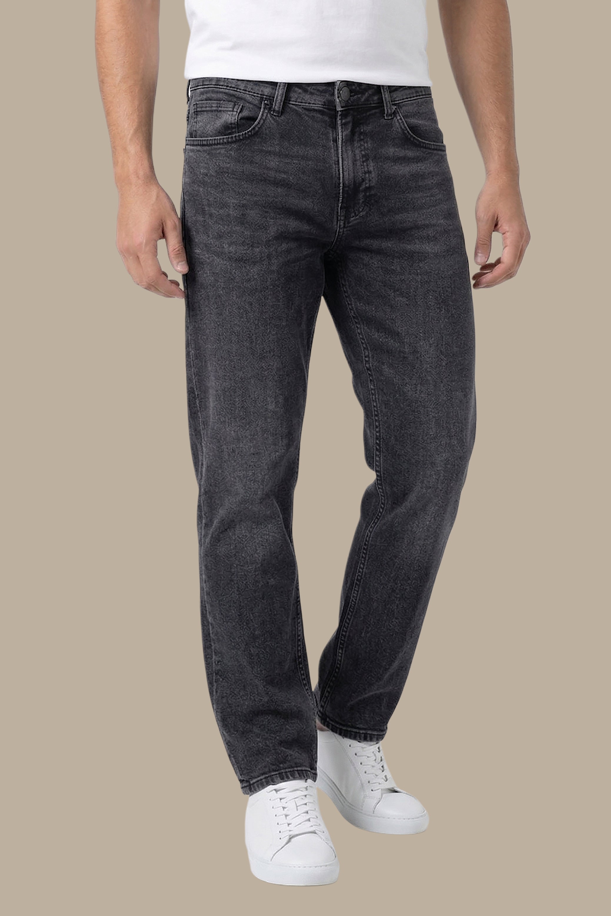 Dark Grey Délavé Slim Jeans