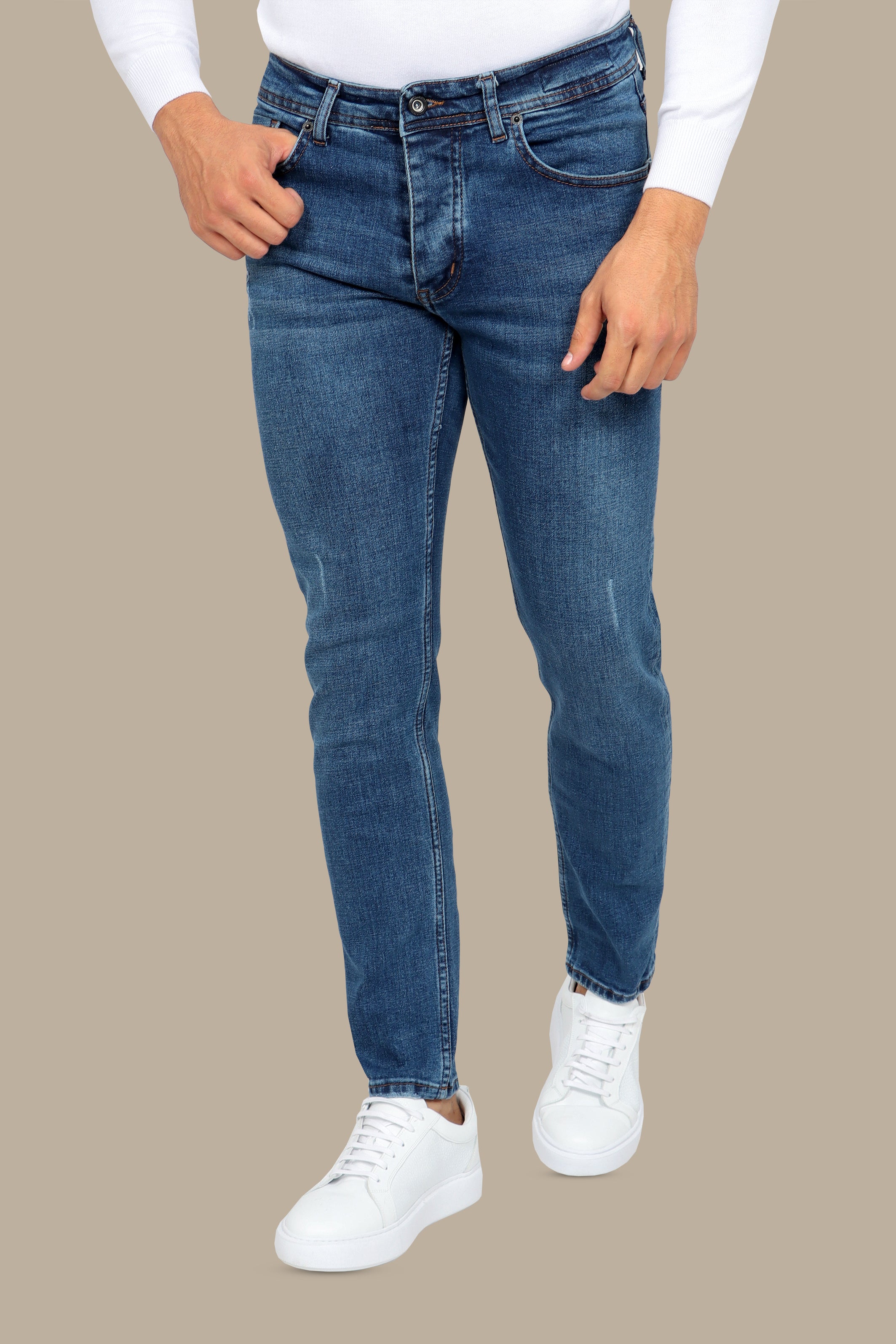 Washed Blue Slim Fit Jeans