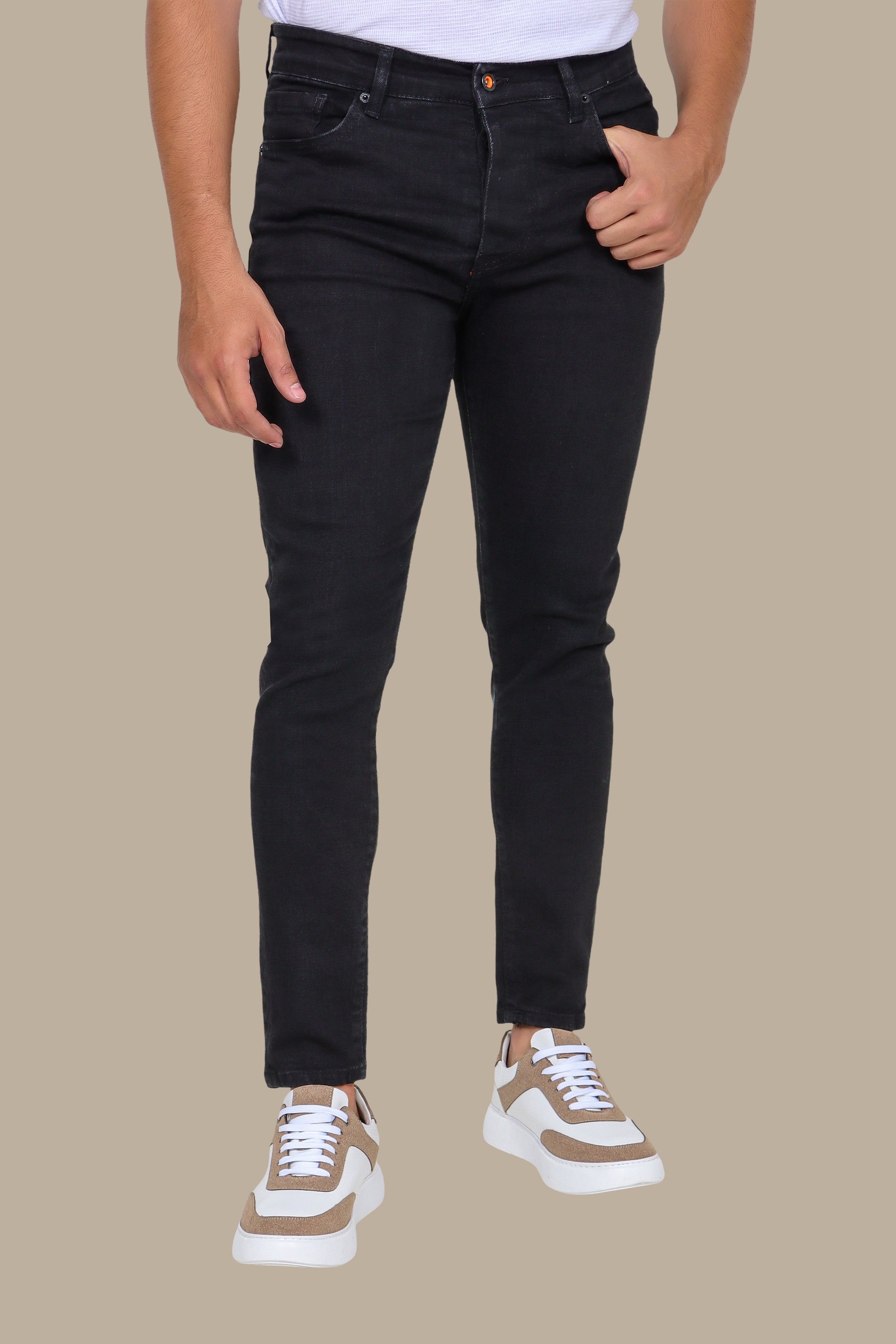 Black Plain Jeans – Regular Fit