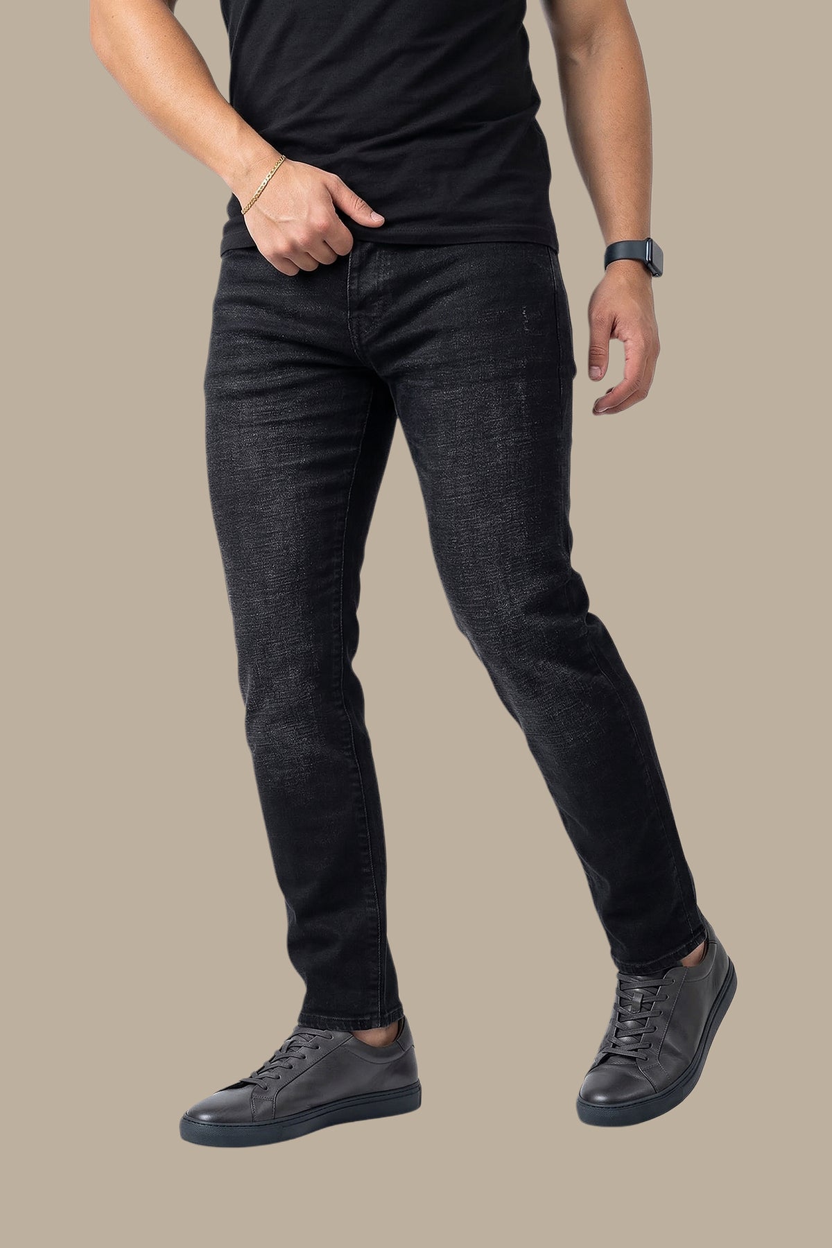 Black Tie-Dye Slim Fit Jeans