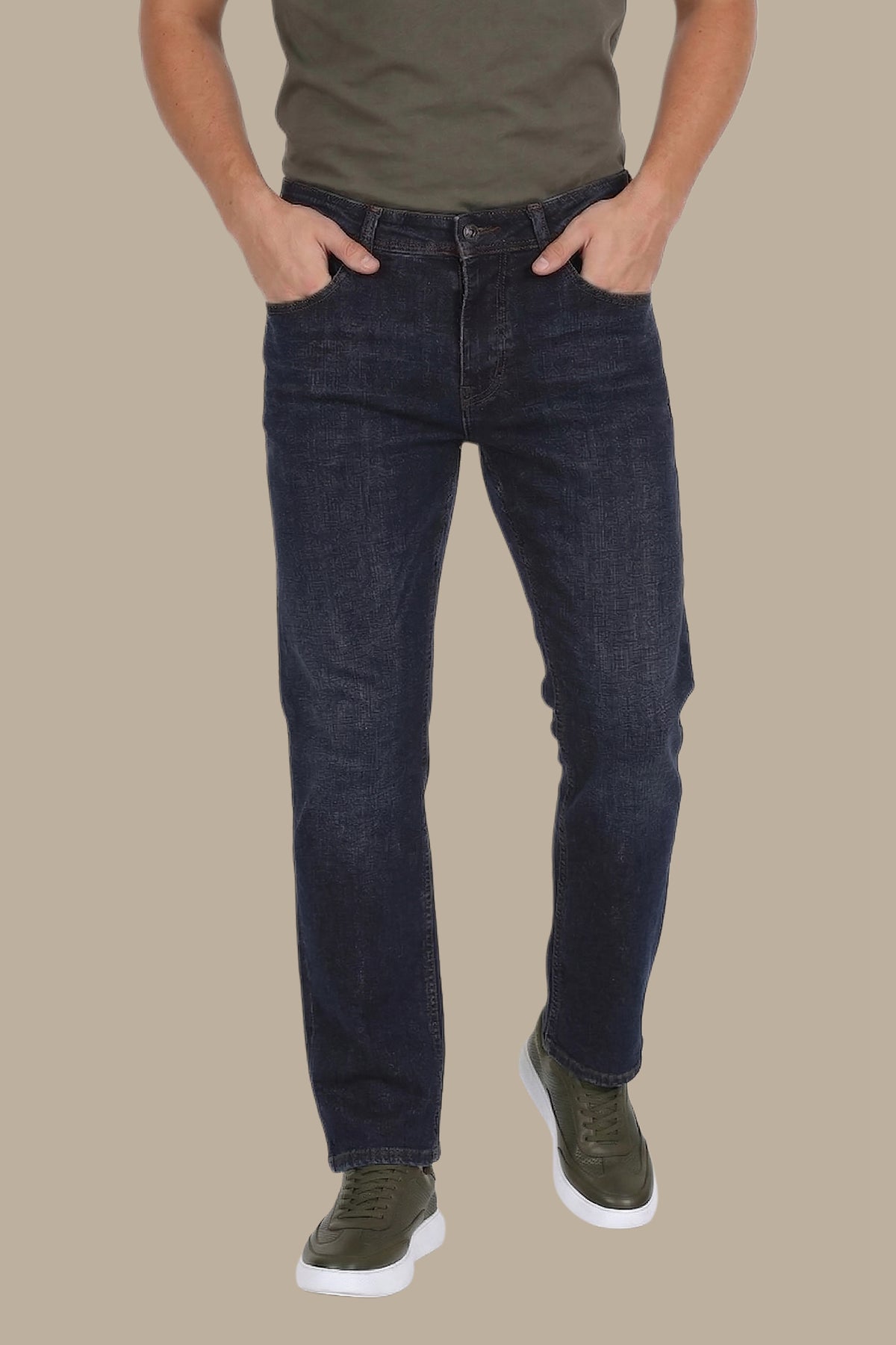 Dark Navy Tie-Dye Slim Jeans