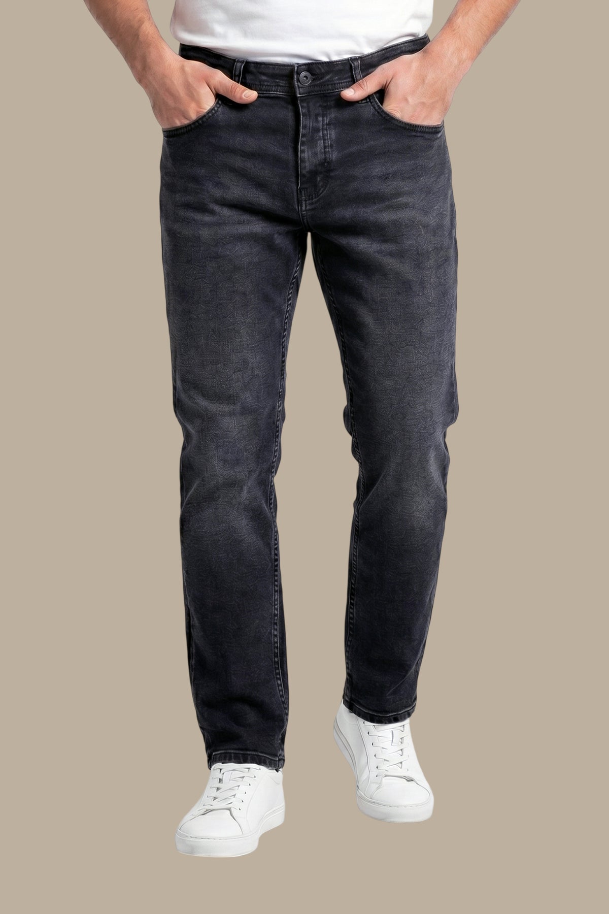 Black Tie-Dye Slim Fit Jeans