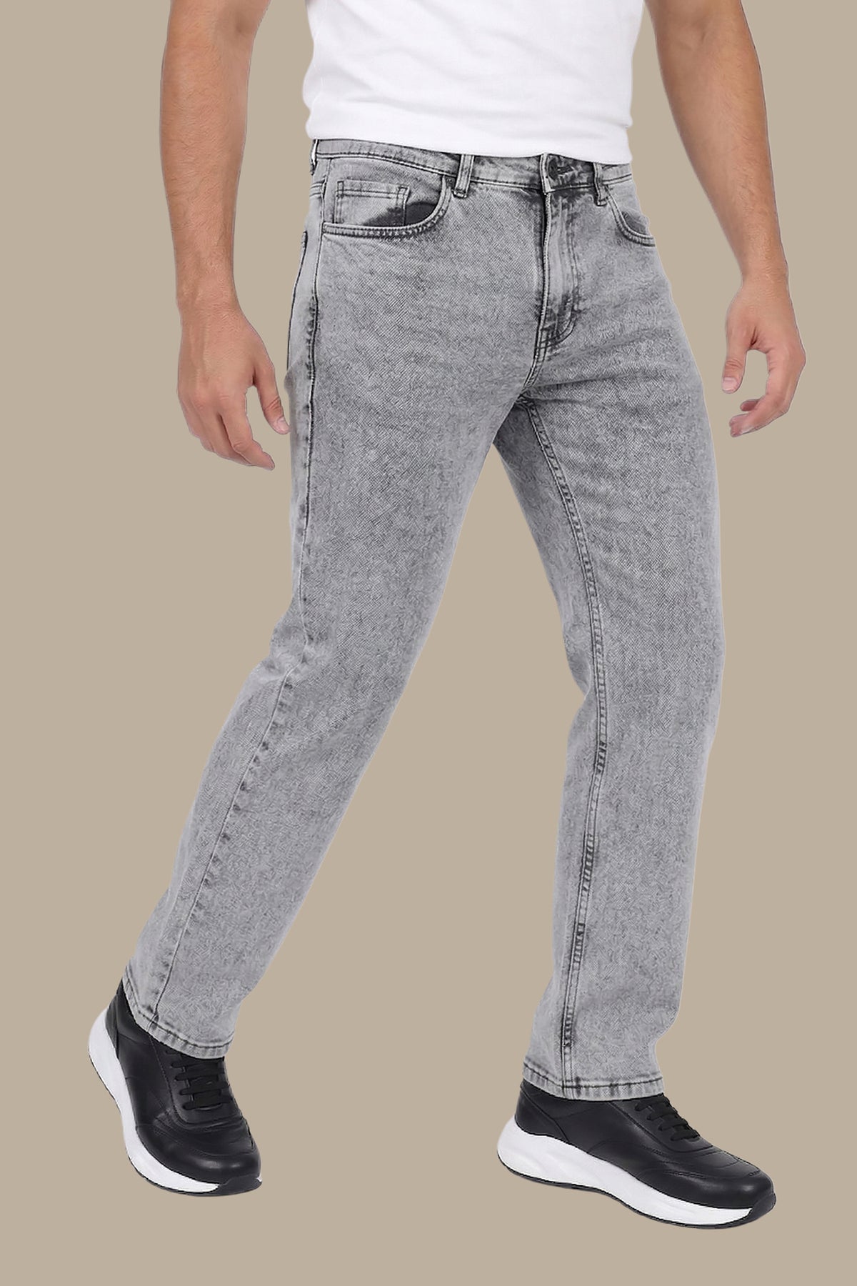 Grey Délavé Regular-Fit Jeans