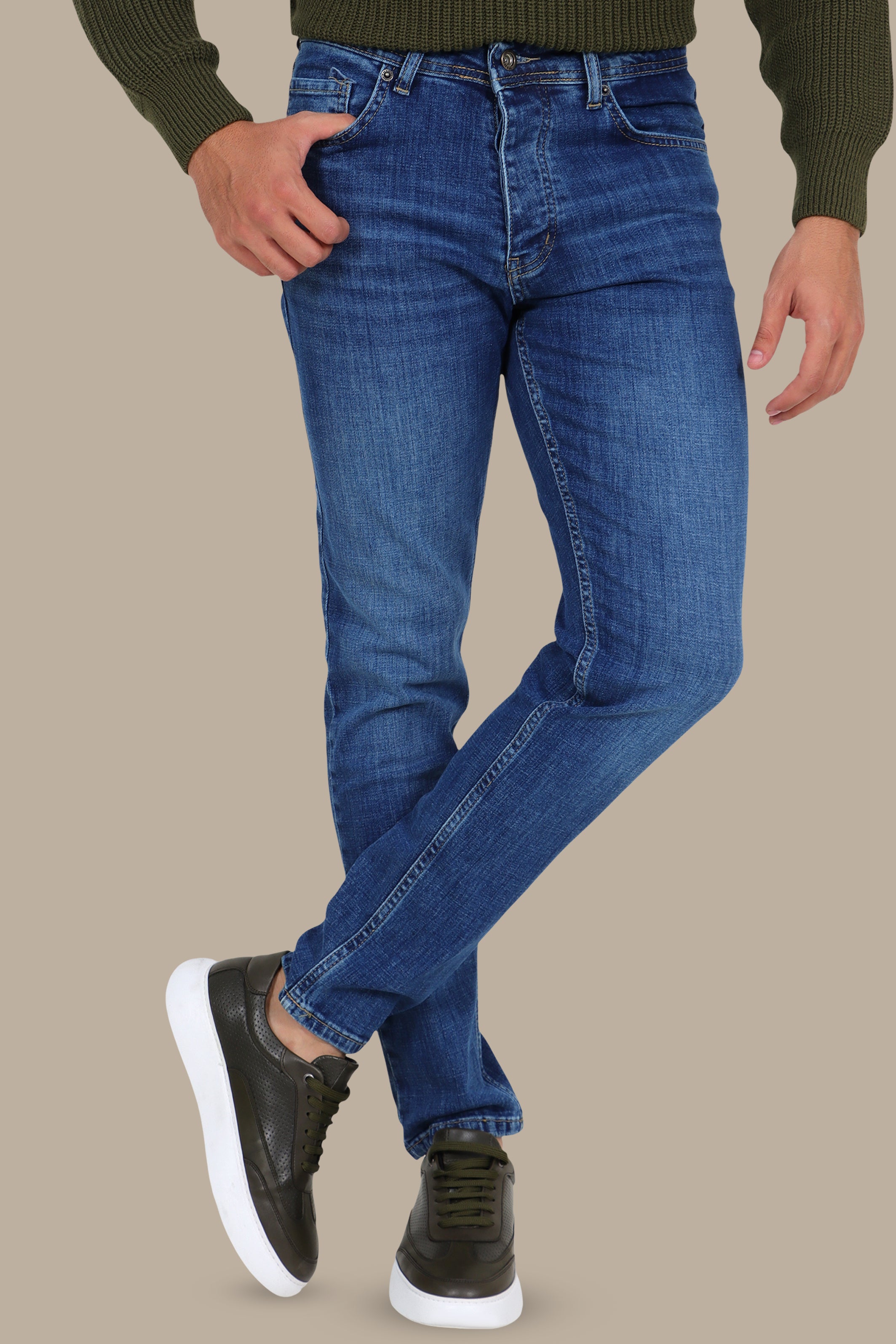 Tie-Dye Semi Regular Jeans in Blue