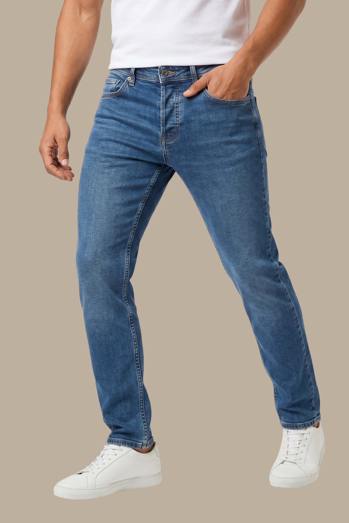 Tie Dye Semi-Regular Jeans – Light Blue