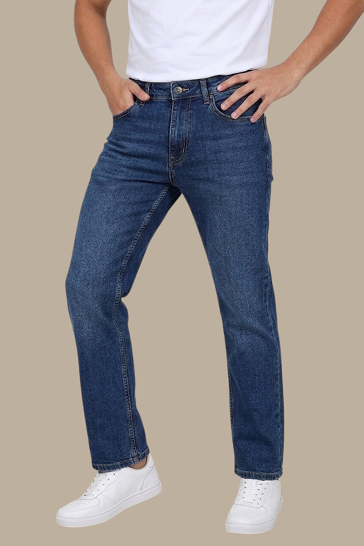 Navy Tie-Dye Semi-Regular Jeans