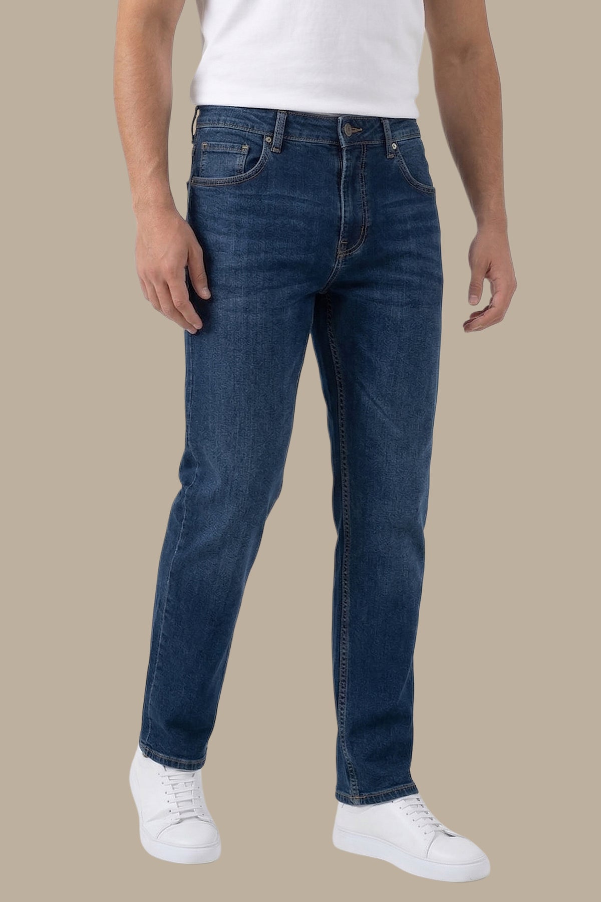 Dark Navy Tie-Dye Jeans – Semi-Regular Fit