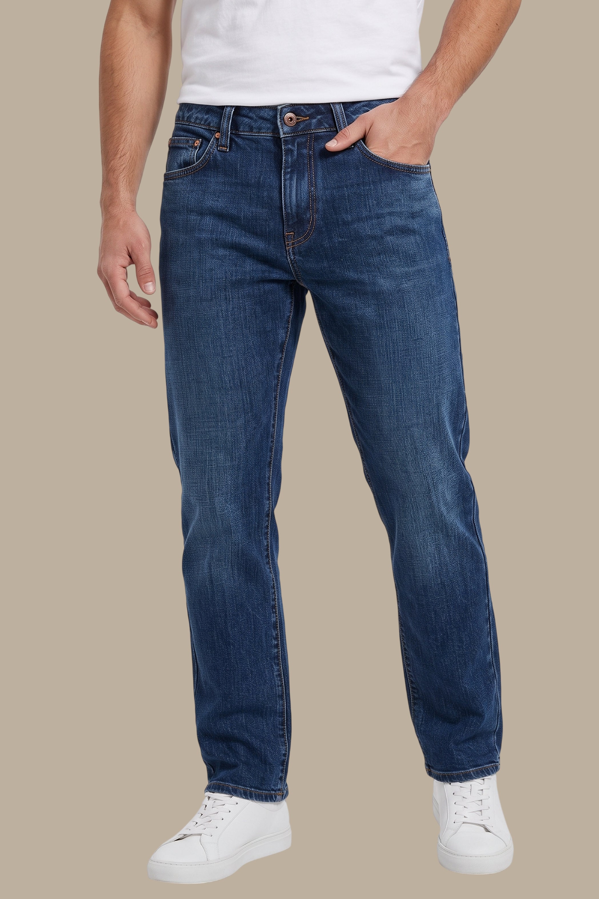 Regular Fit Washed Jeans