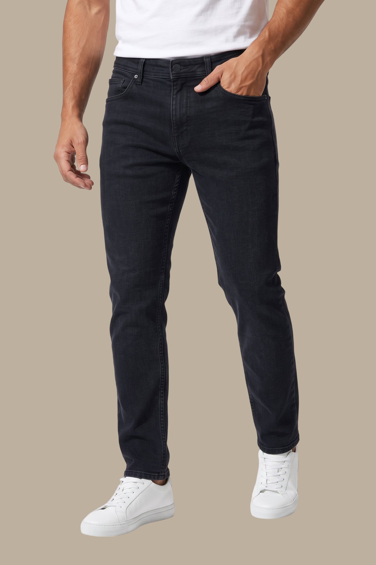 Regular Cut Washed Jeans
