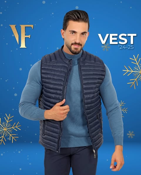 Midnight Luxe: Navy Padded Puffer Vest for Sleek Comfort