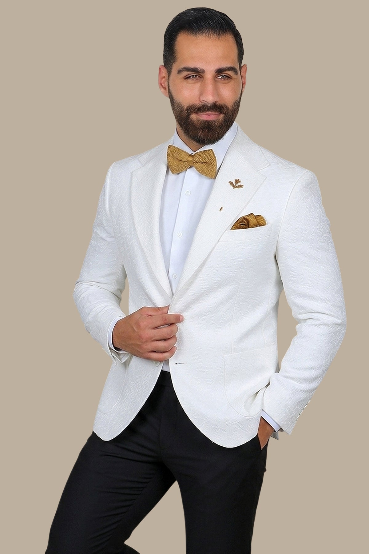 Signature Sophistication: The FV Special Blazer with White Patterned Patch Pocket