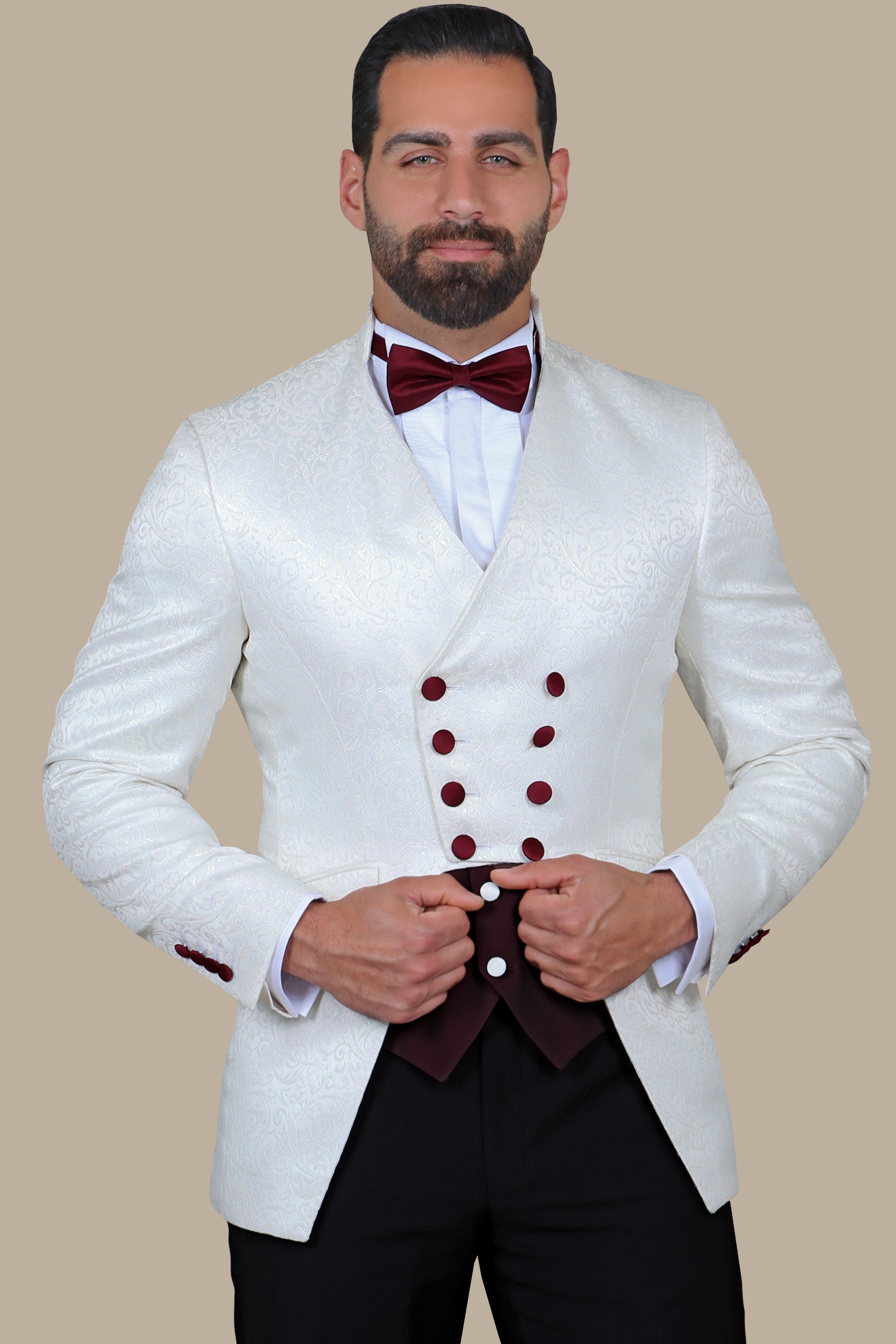 FV Tuxedo Smoke with Bordeaux Gilet