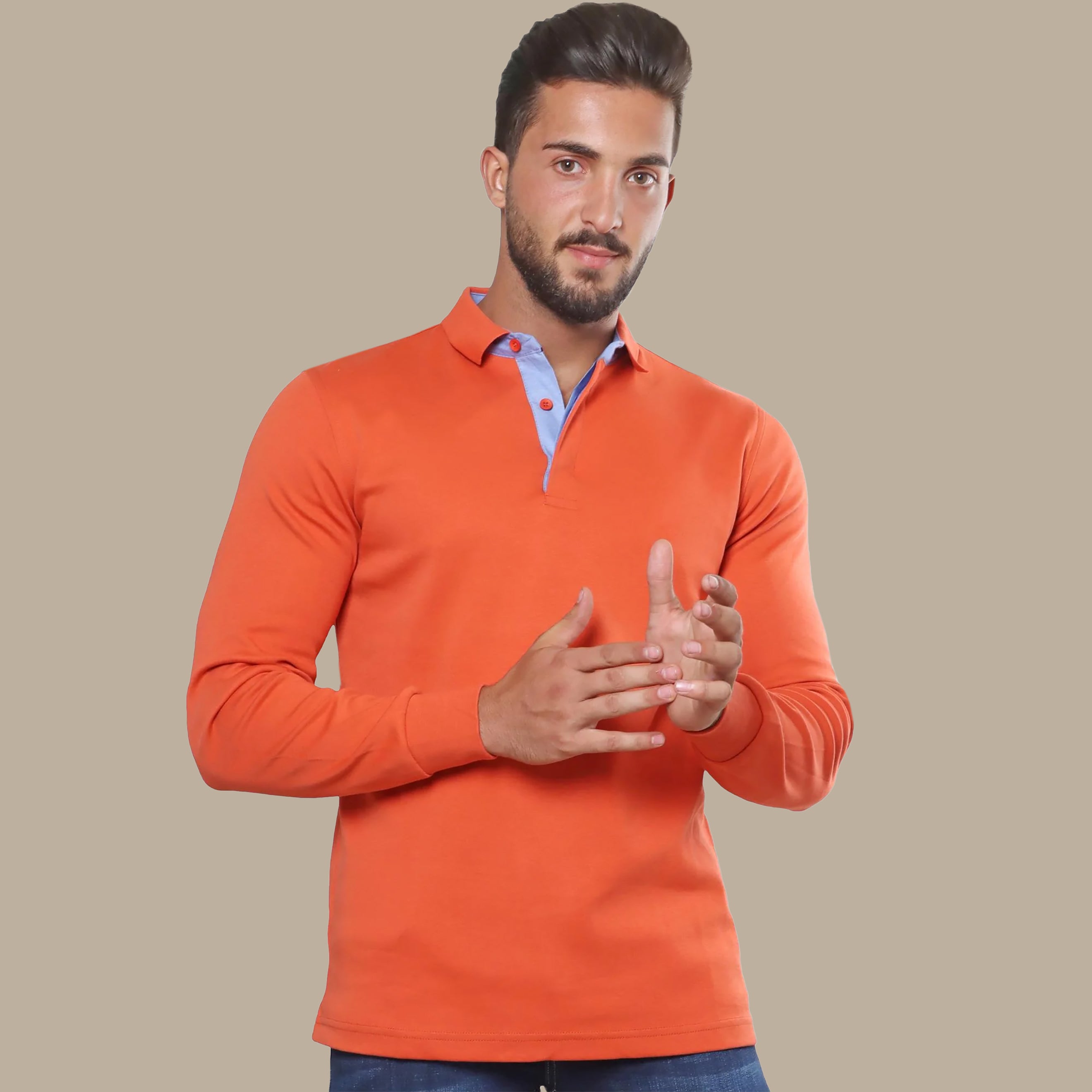 Orange Plain Polo