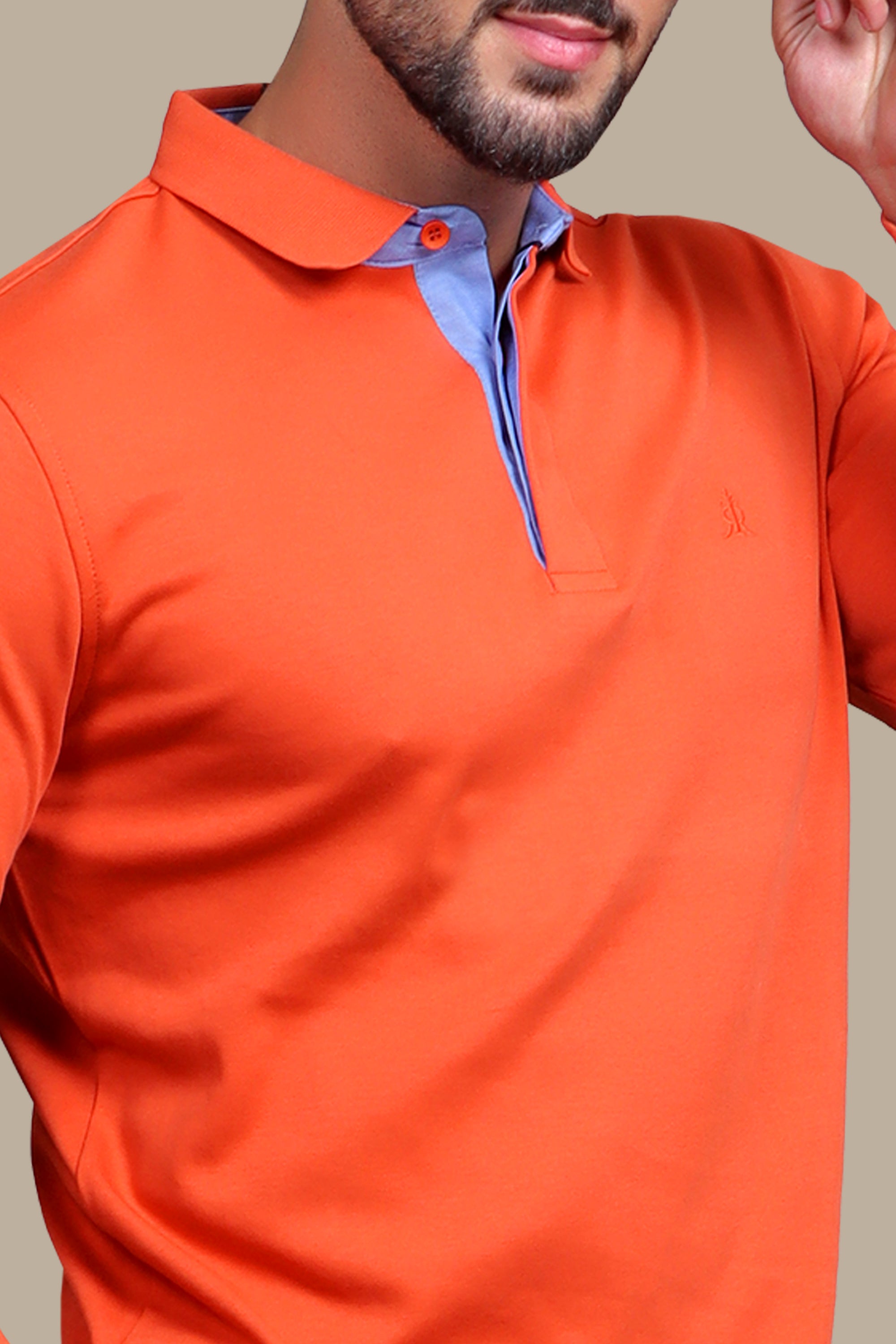 Orange Plain Polo