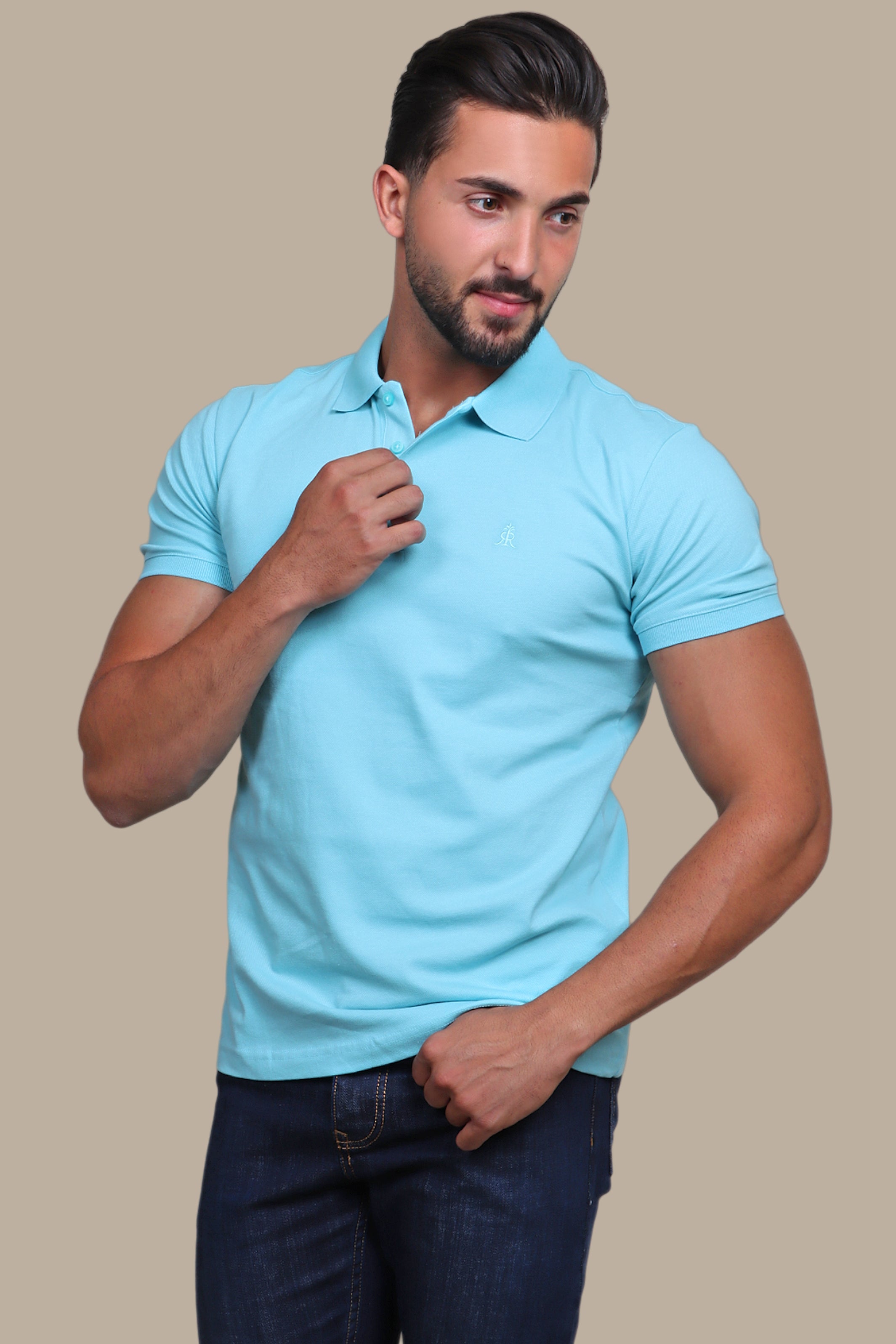 Turquoise Basic Piquet Polo: Fresh and Classic