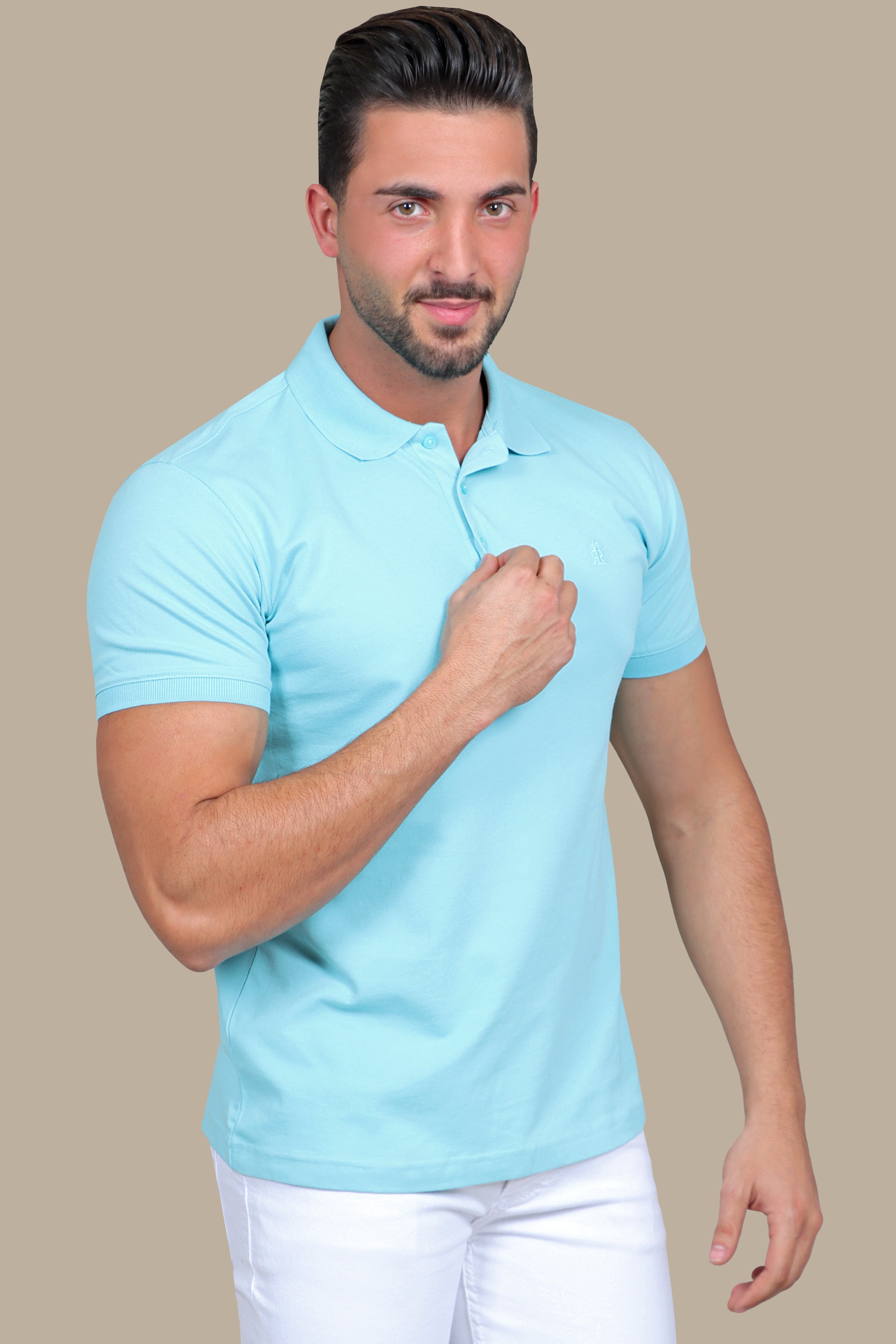 Turquoise Basic Piquet Polo: Fresh and Classic