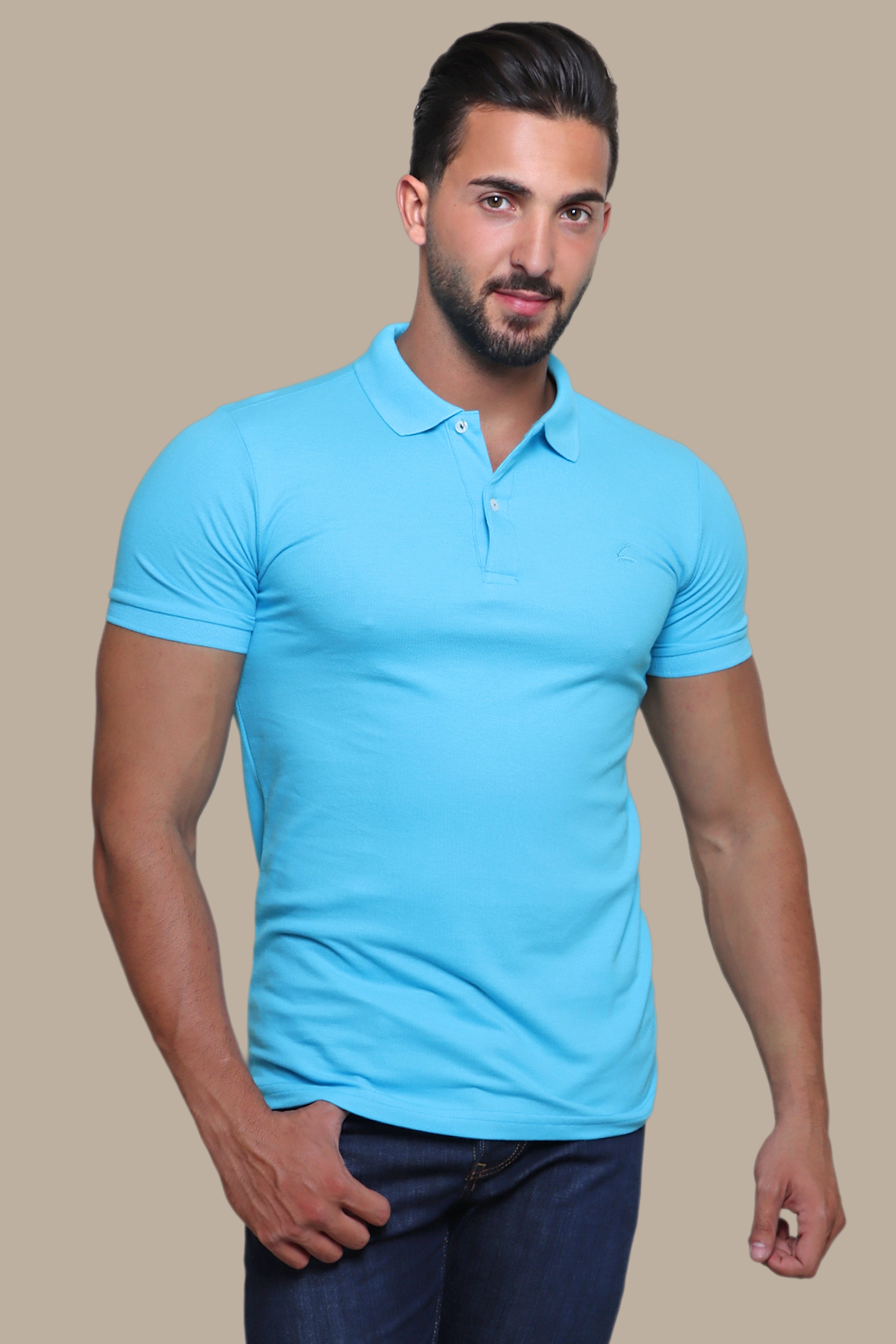 Light Blue Basic Piqué Polo