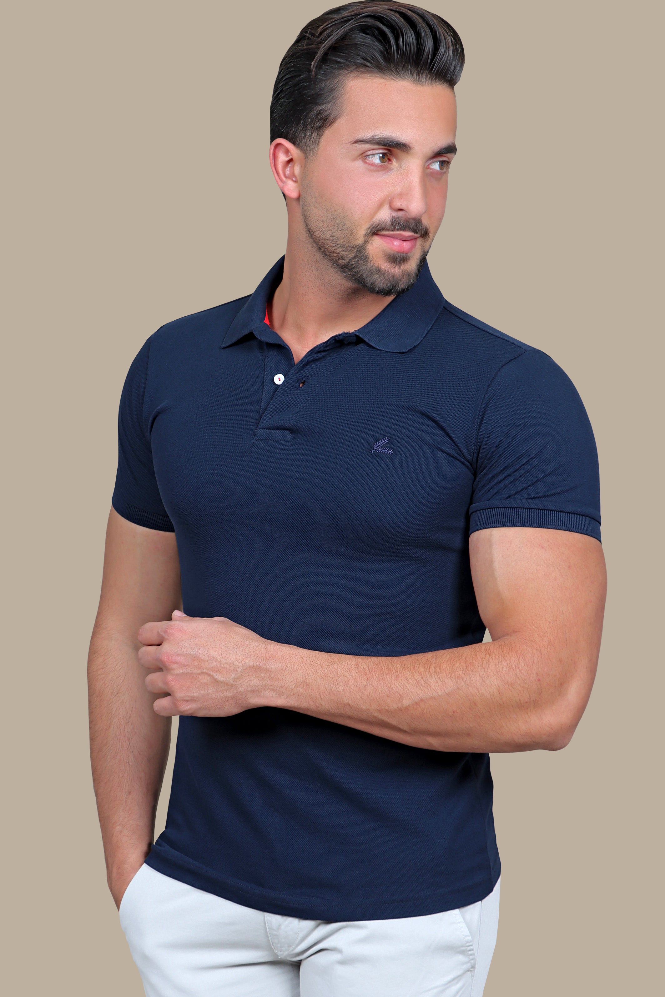 Navy Basic Piqué Polo