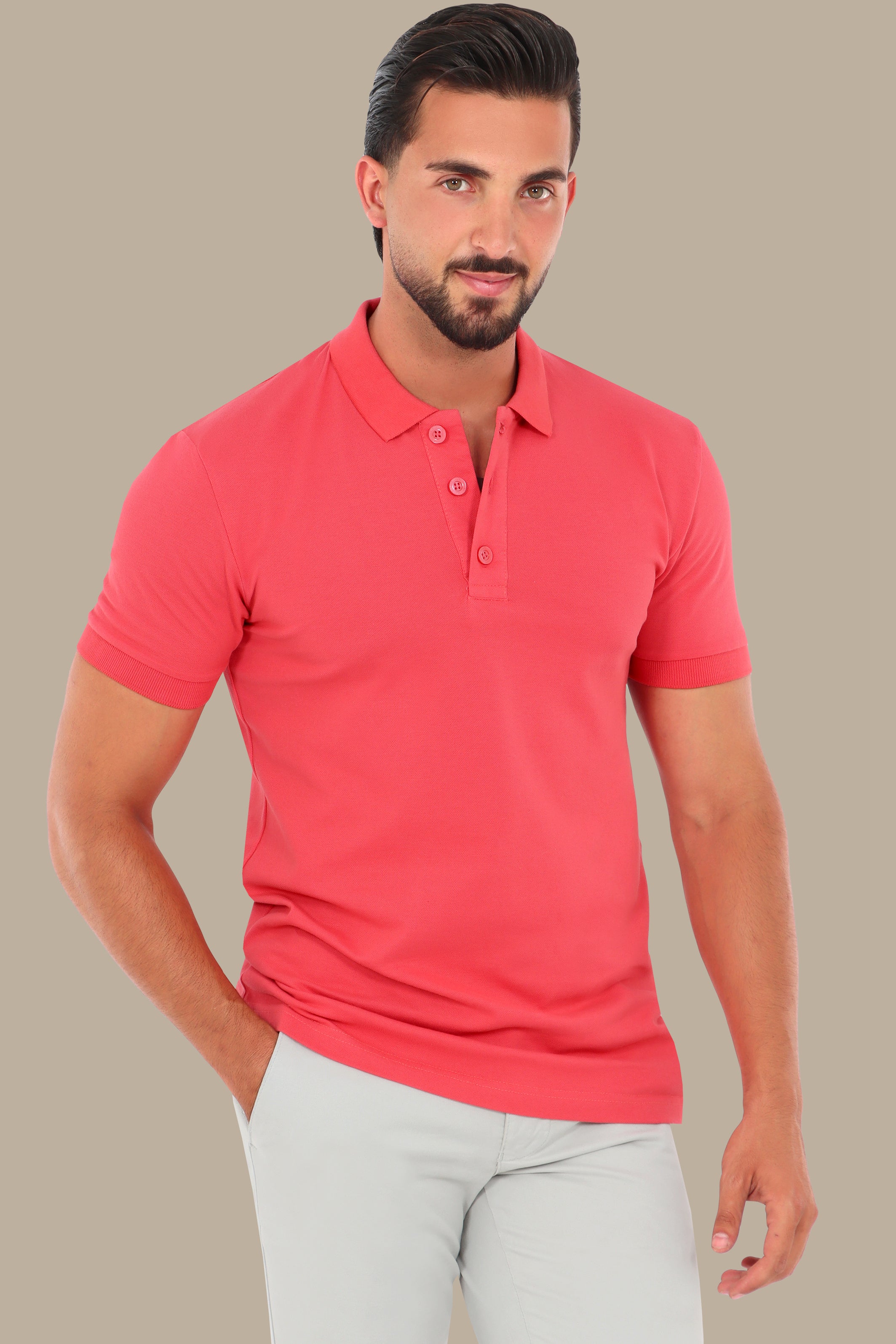 Coral Charm: Polo S/SL Basic Coral