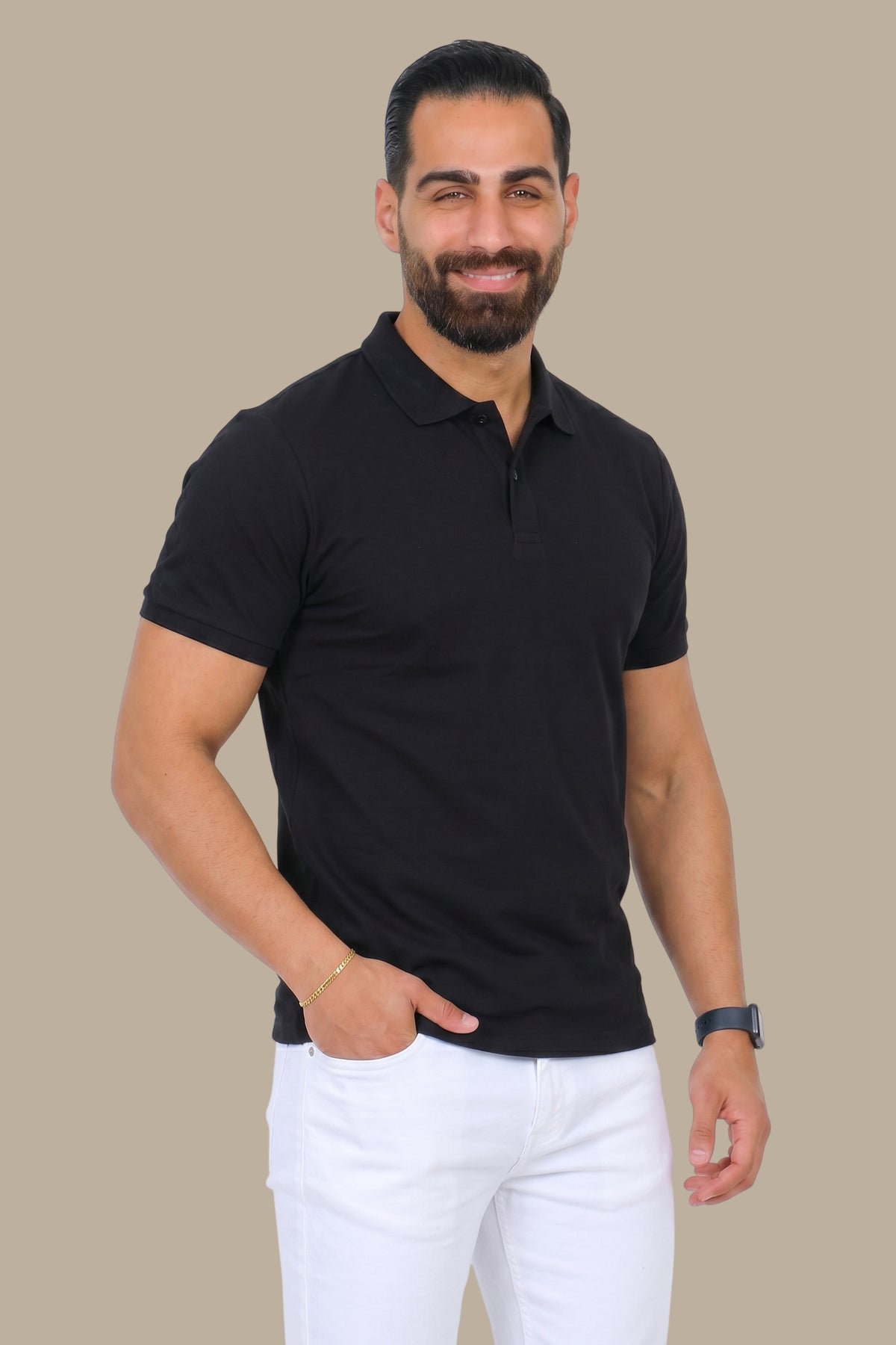 Big Size Basic Polo – Black