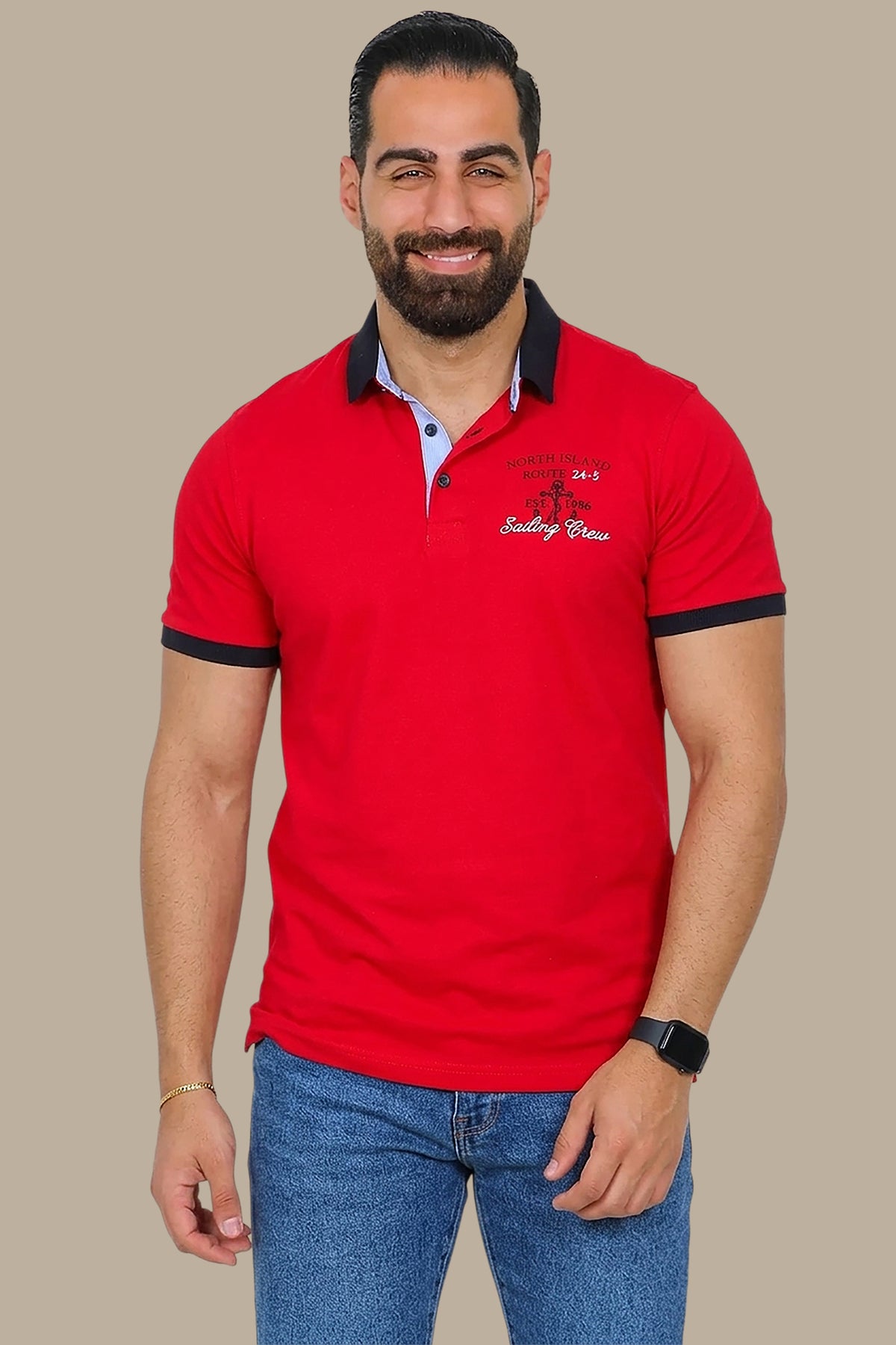 Red Sailing Crew Polo Shirt