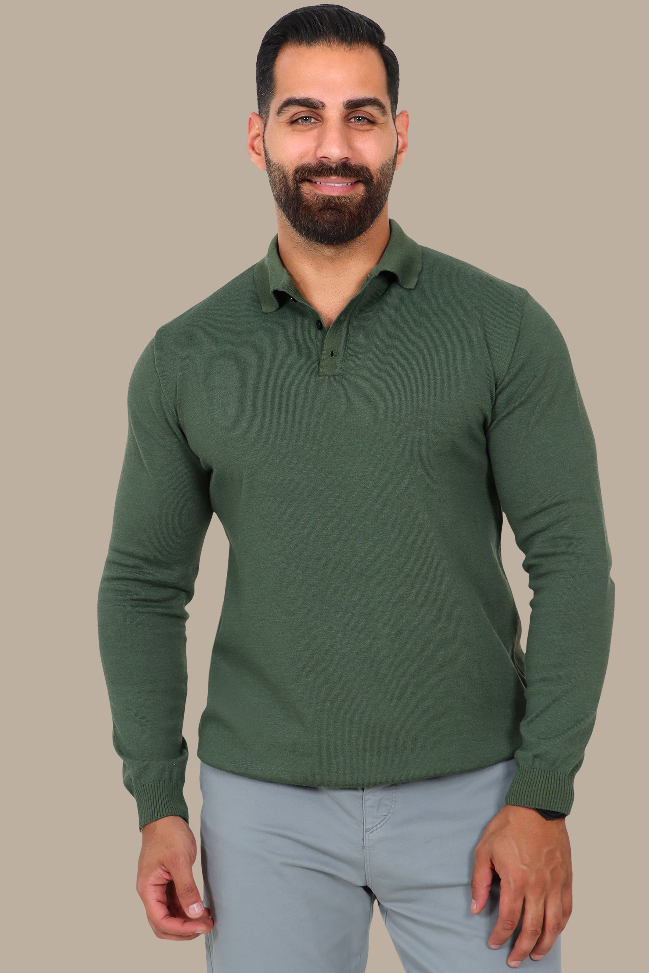Mercerized Polo Plain Khaki