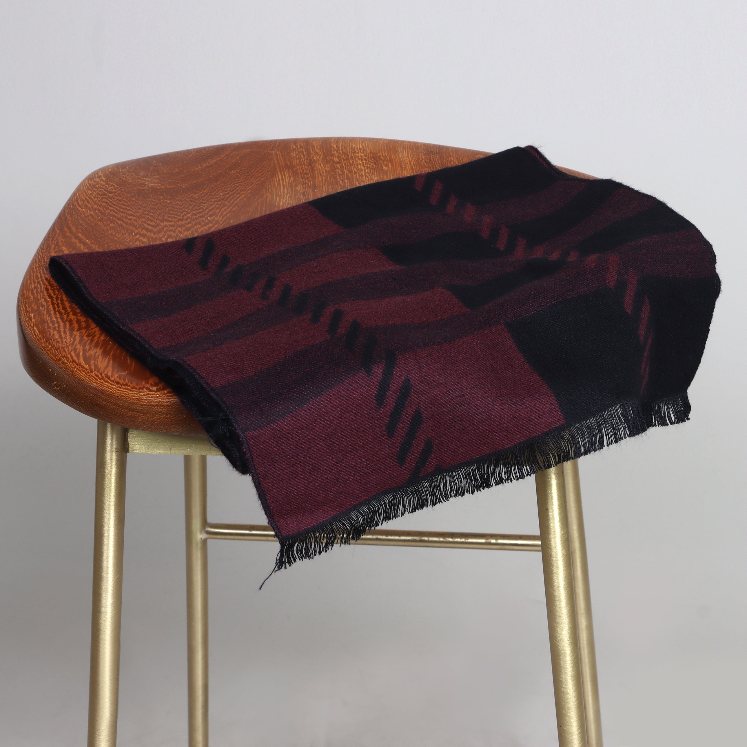 Crimson Noir Fusion: Black and Red Statement Scarf