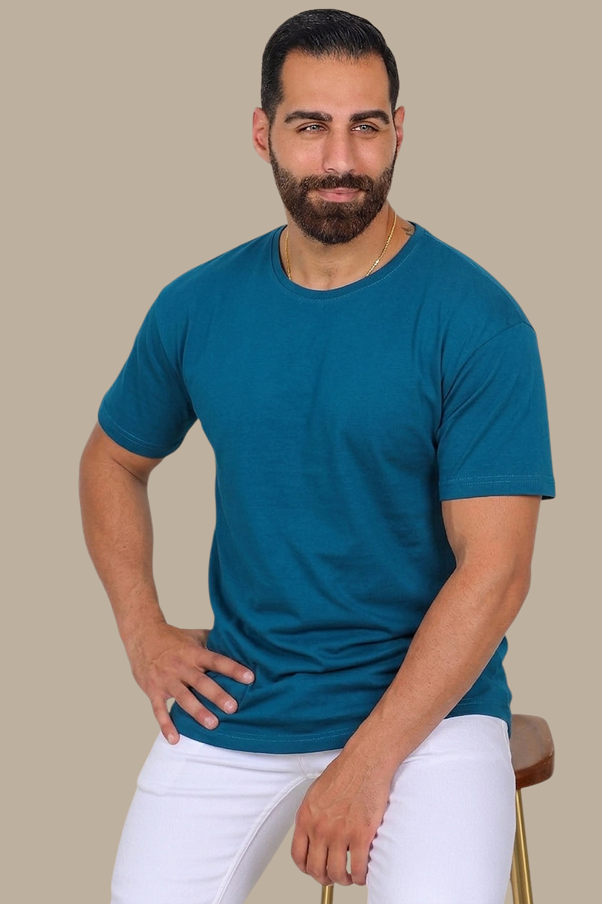 Petrol Basic R-Neck T-Shirt