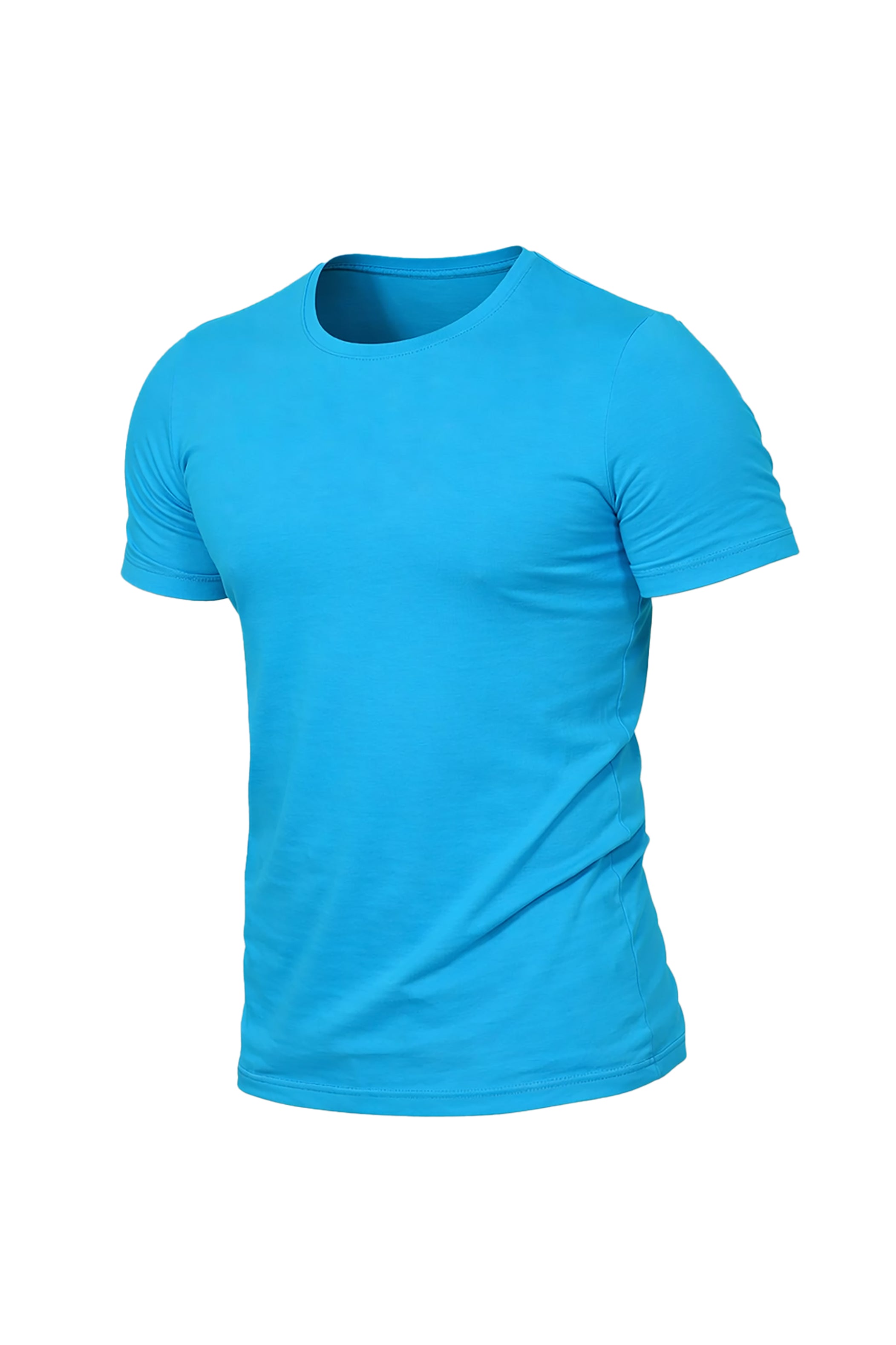 Turquoise Basic Round Neck T-Shirt