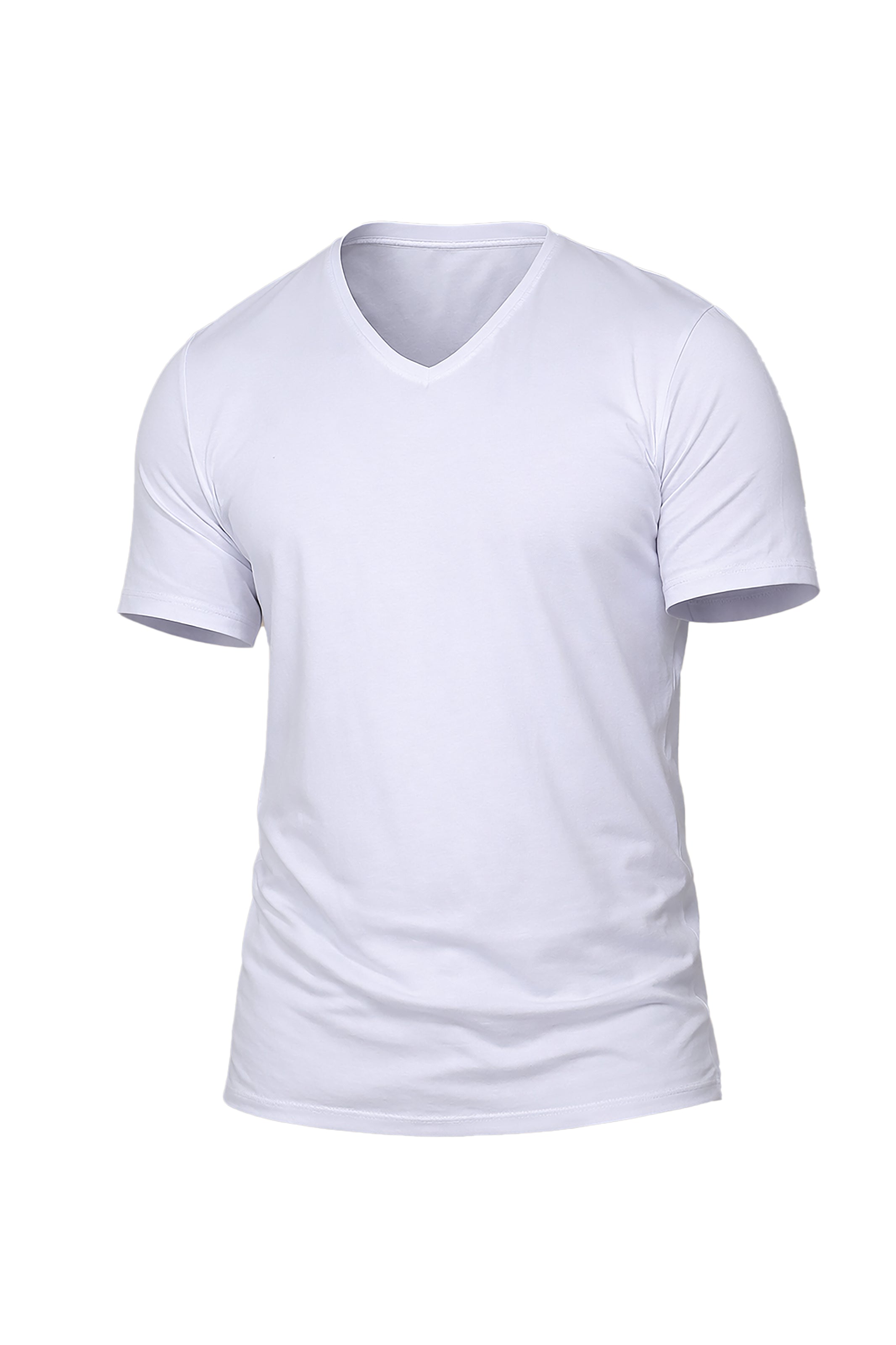 White Basic V-Neck T-Shirt