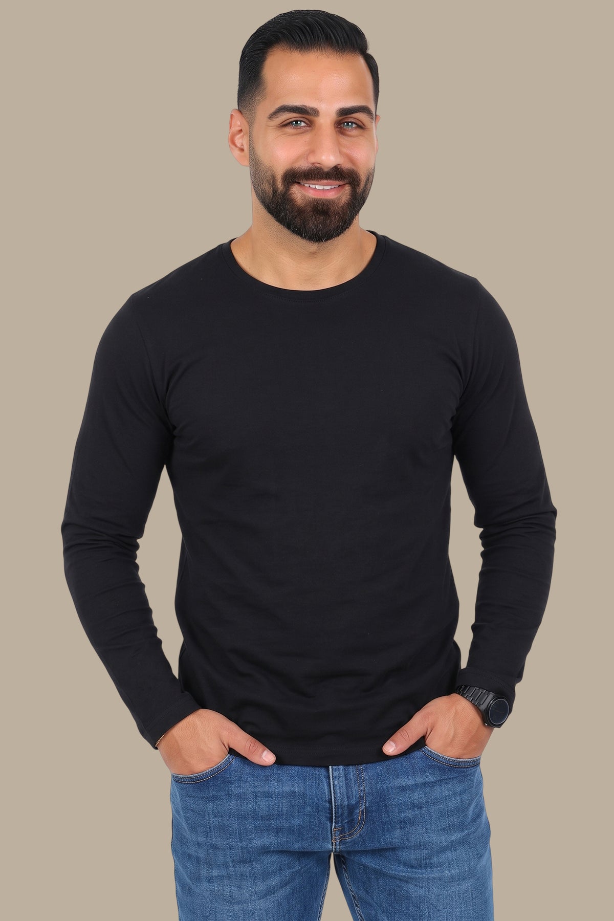 Basic Long Sleeve Round Neck T-Shirt