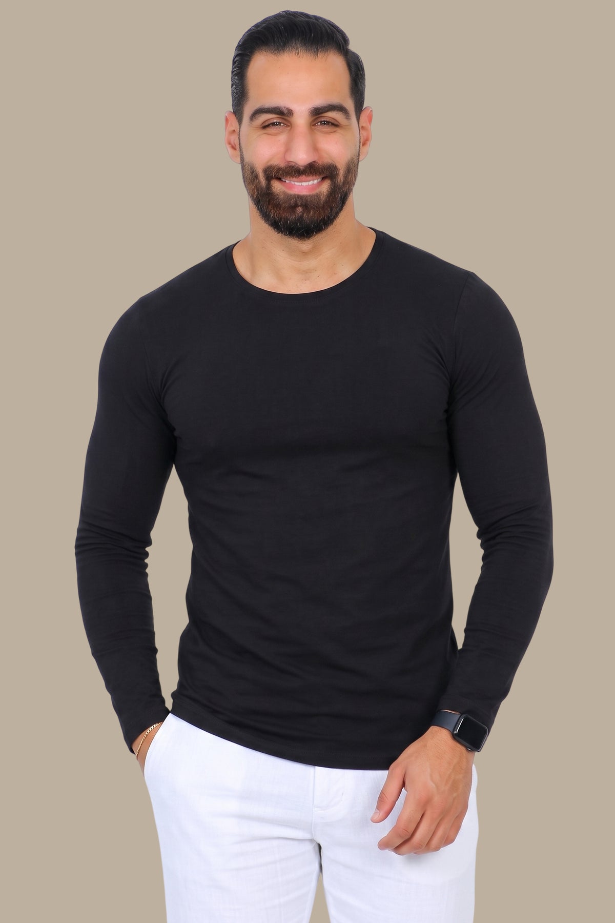Basic Long Sleeve Round Neck T-Shirt