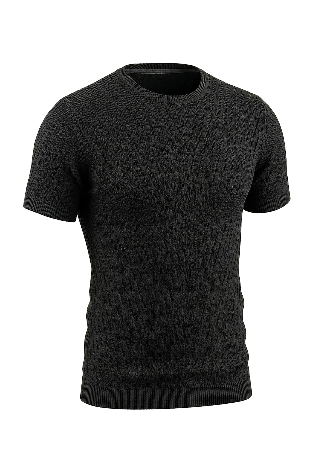 Knitted Round Neck T-Shirt