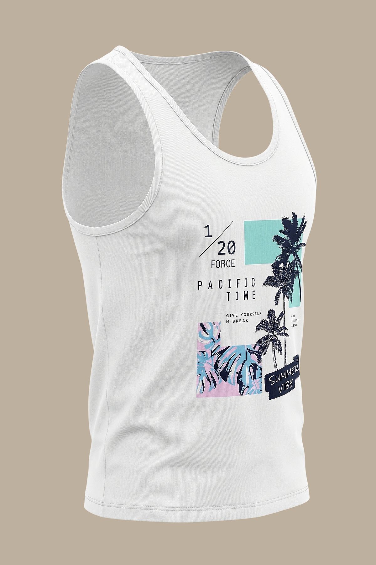 Pure Summer: White Sleeveless Vibes Shirt