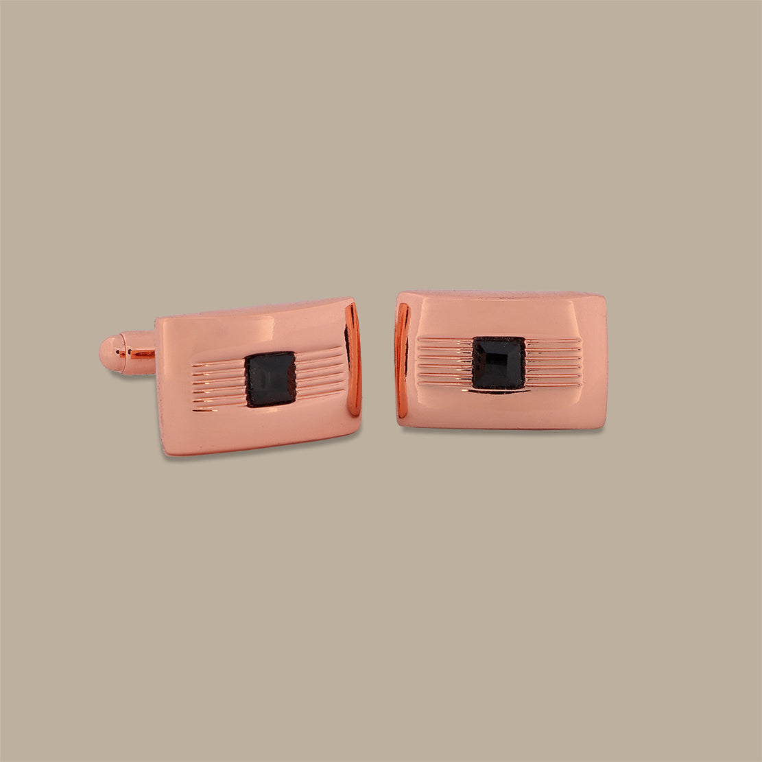 Gold Rectangular Design Cufflinks