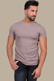 Urban Edge: Black Ripped Vertical Round Neck T-shirt