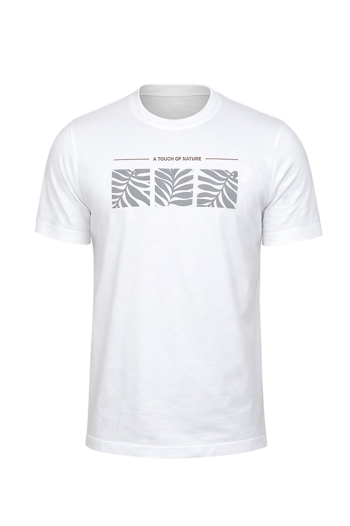 Three Leaf Squares Print T-Shirt