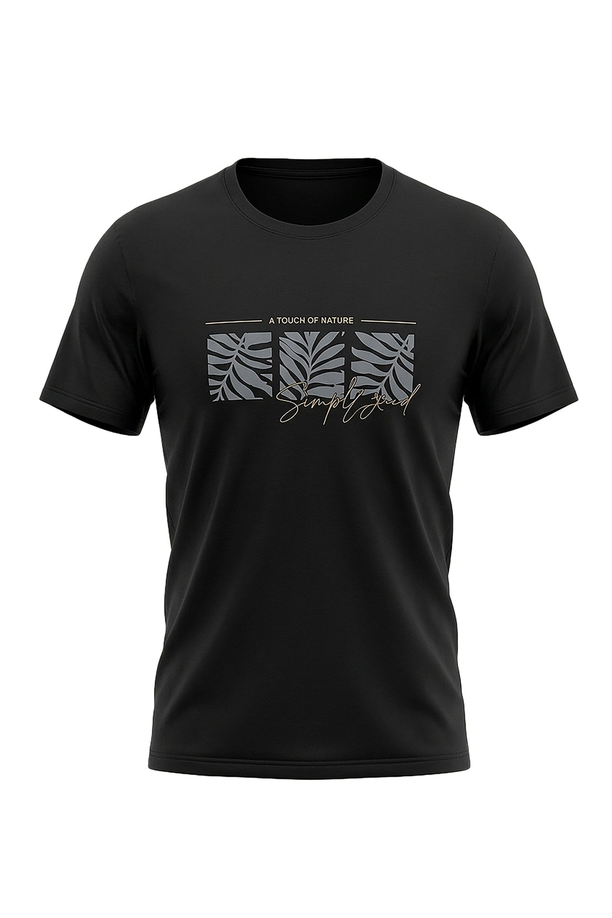 Three Leaf Squares Print T-Shirt