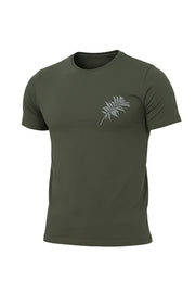 Pocket Detail T-Shirt with Leaf Print