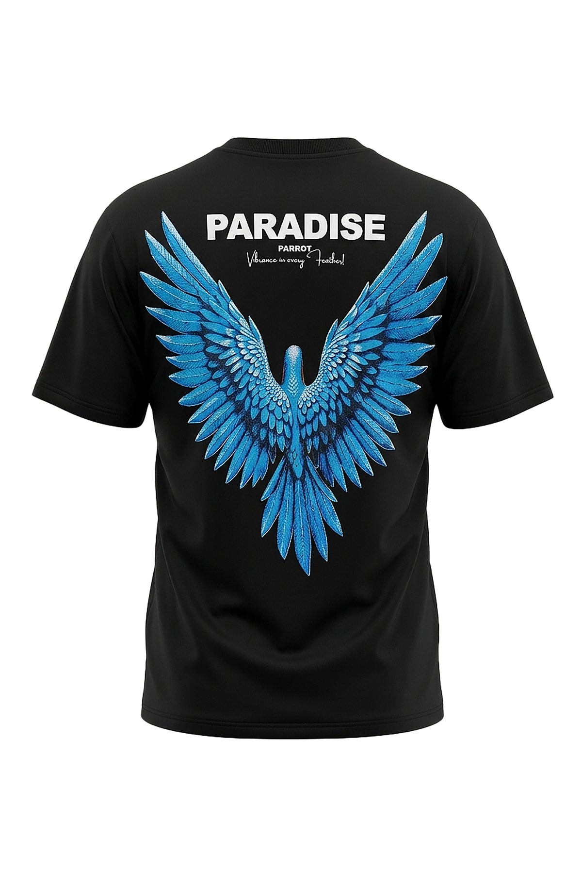 Oversized T-Shirt with Blue Parrot Paradise Print