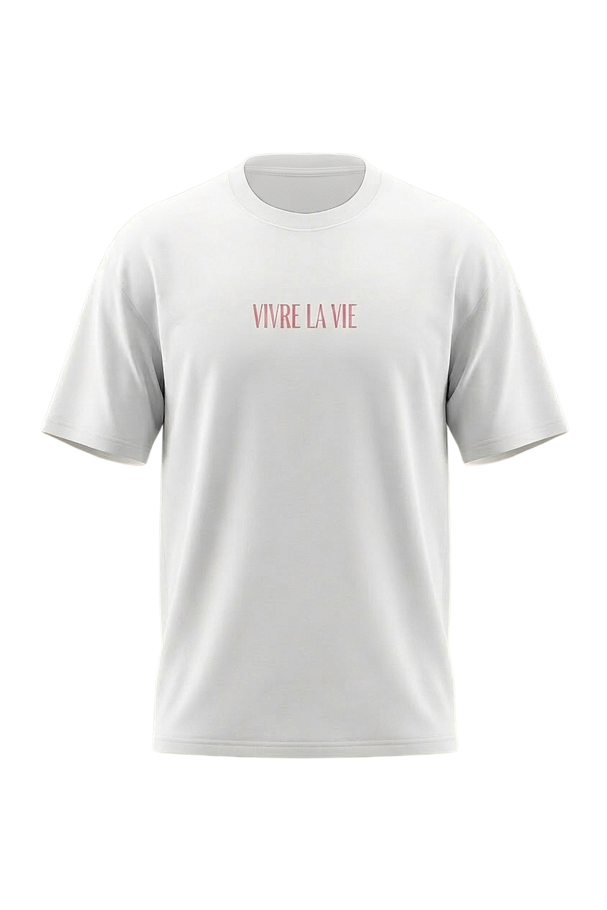 Vivre La Vie Oversized Printed T-Shirt – White