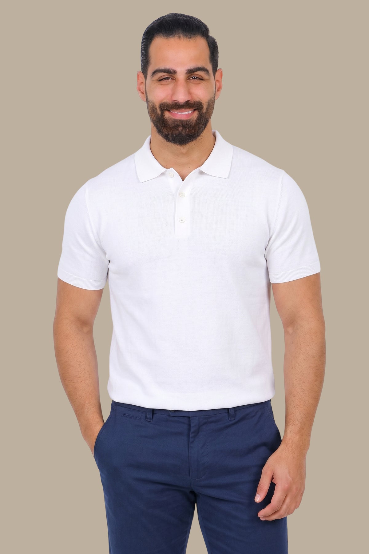 Basic Plain Polo in White