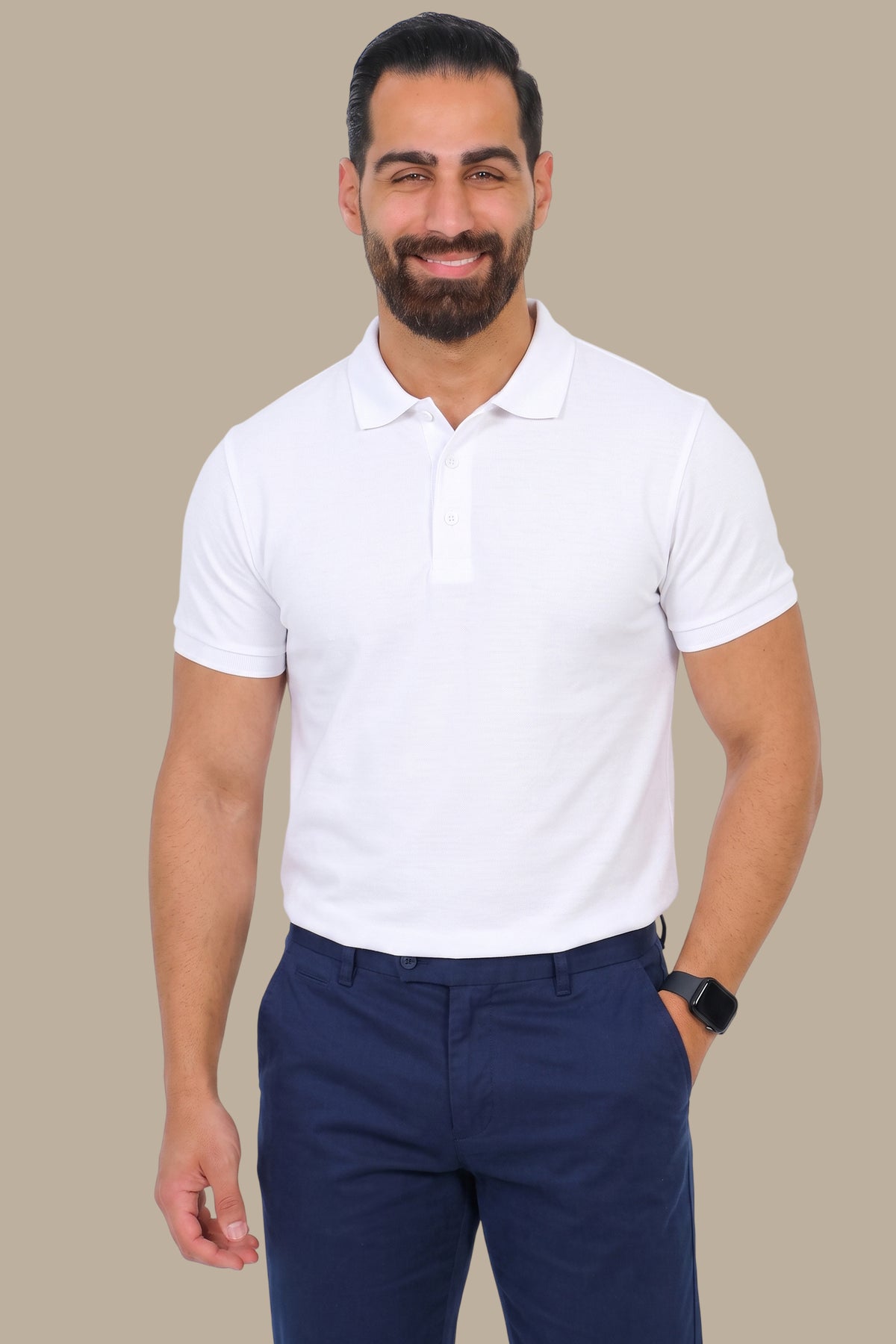 Basic Plain Polo in White